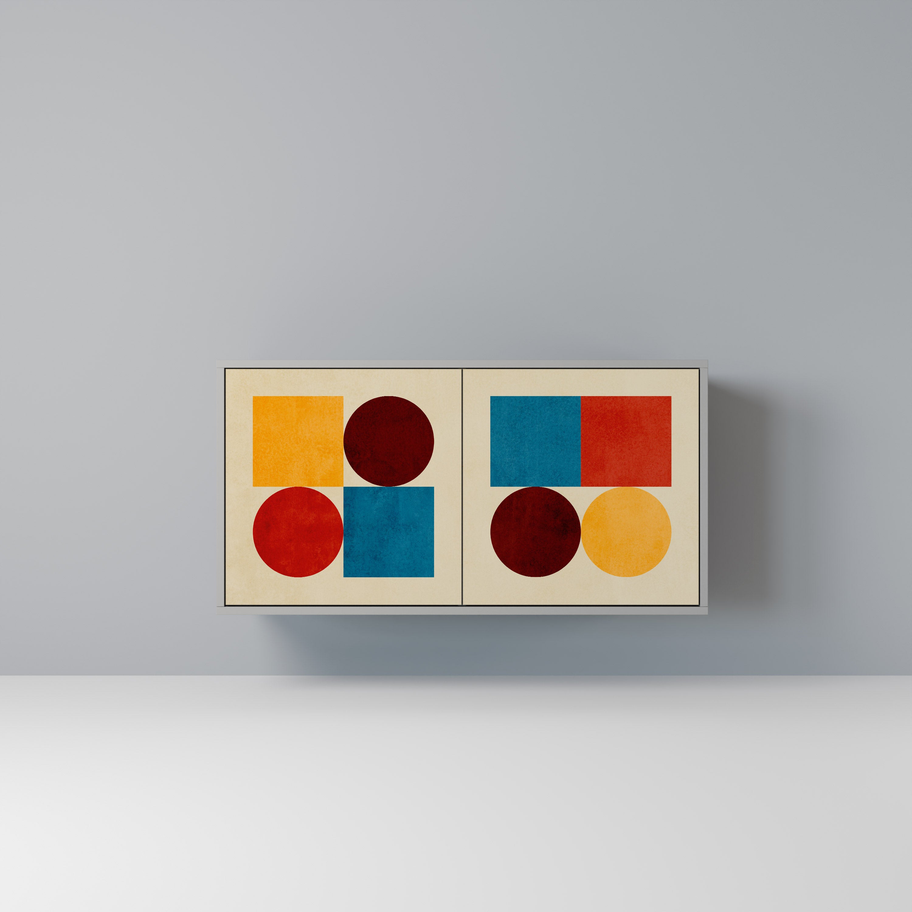 GEOMETRIC PUZZLE Komoda 2-drzwiowa korpus Szary