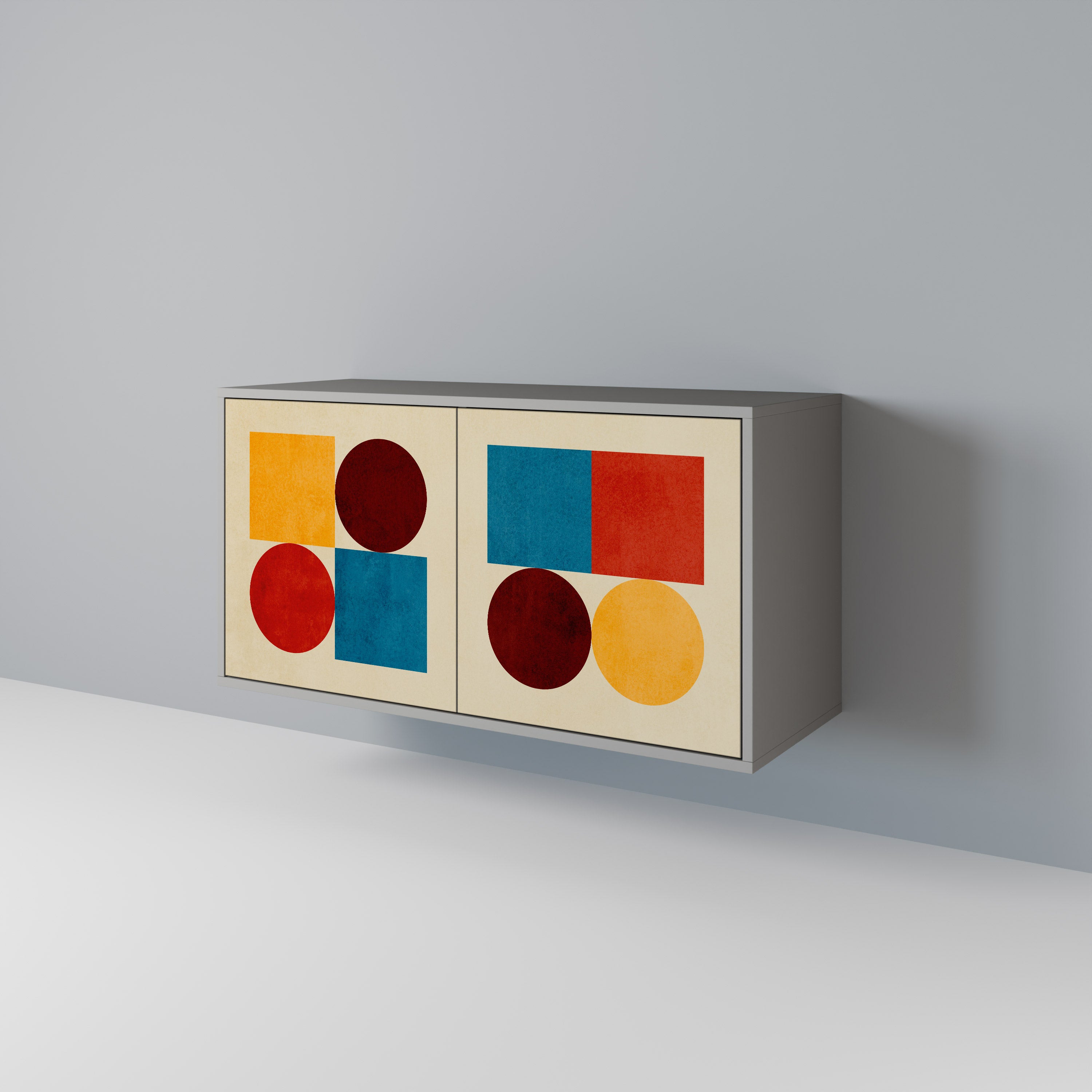 GEOMETRIC PUZZLE Komoda 2-drzwiowa korpus Szary