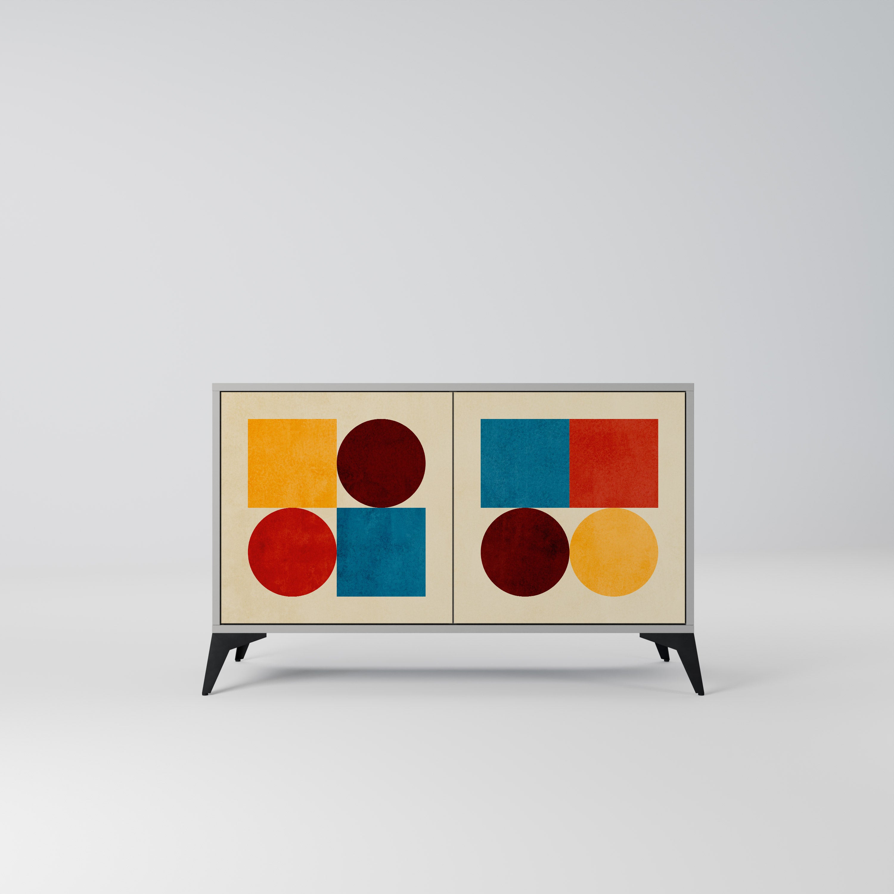 GEOMETRIC PUZZLE Komoda 2-drzwiowa korpus Szary