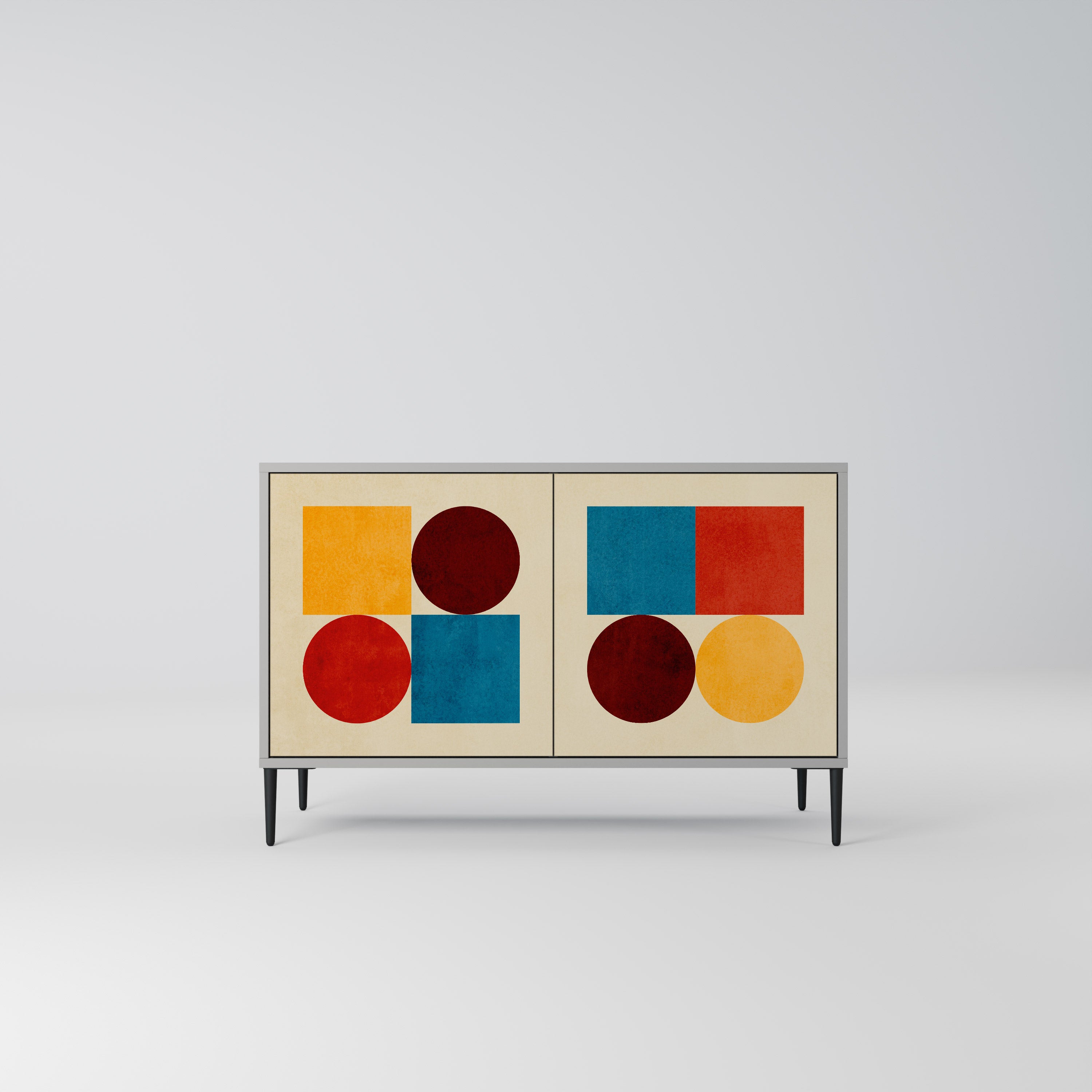 GEOMETRIC PUZZLE Komoda 2-drzwiowa korpus Szary