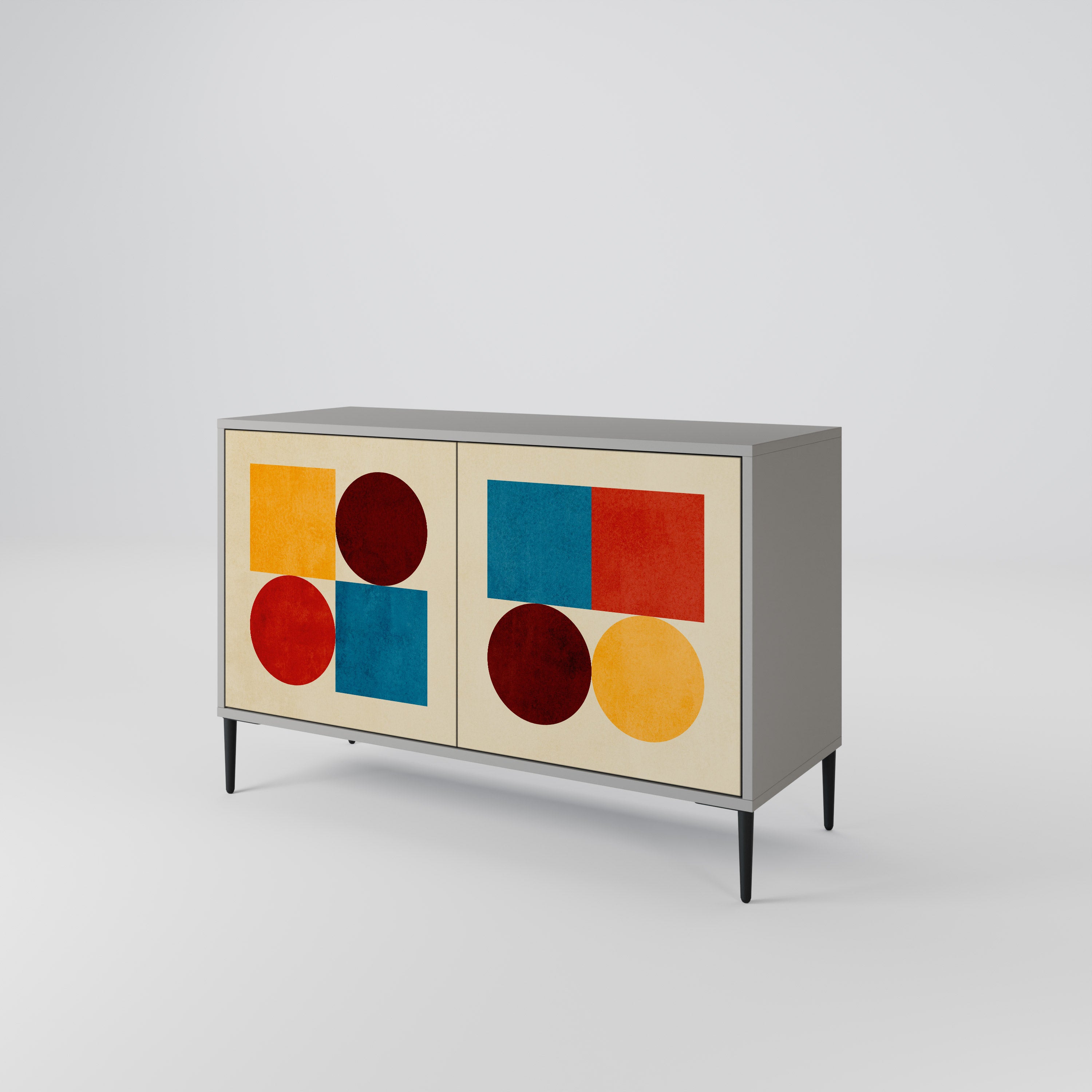GEOMETRIC PUZZLE Komoda 2-drzwiowa korpus Szary