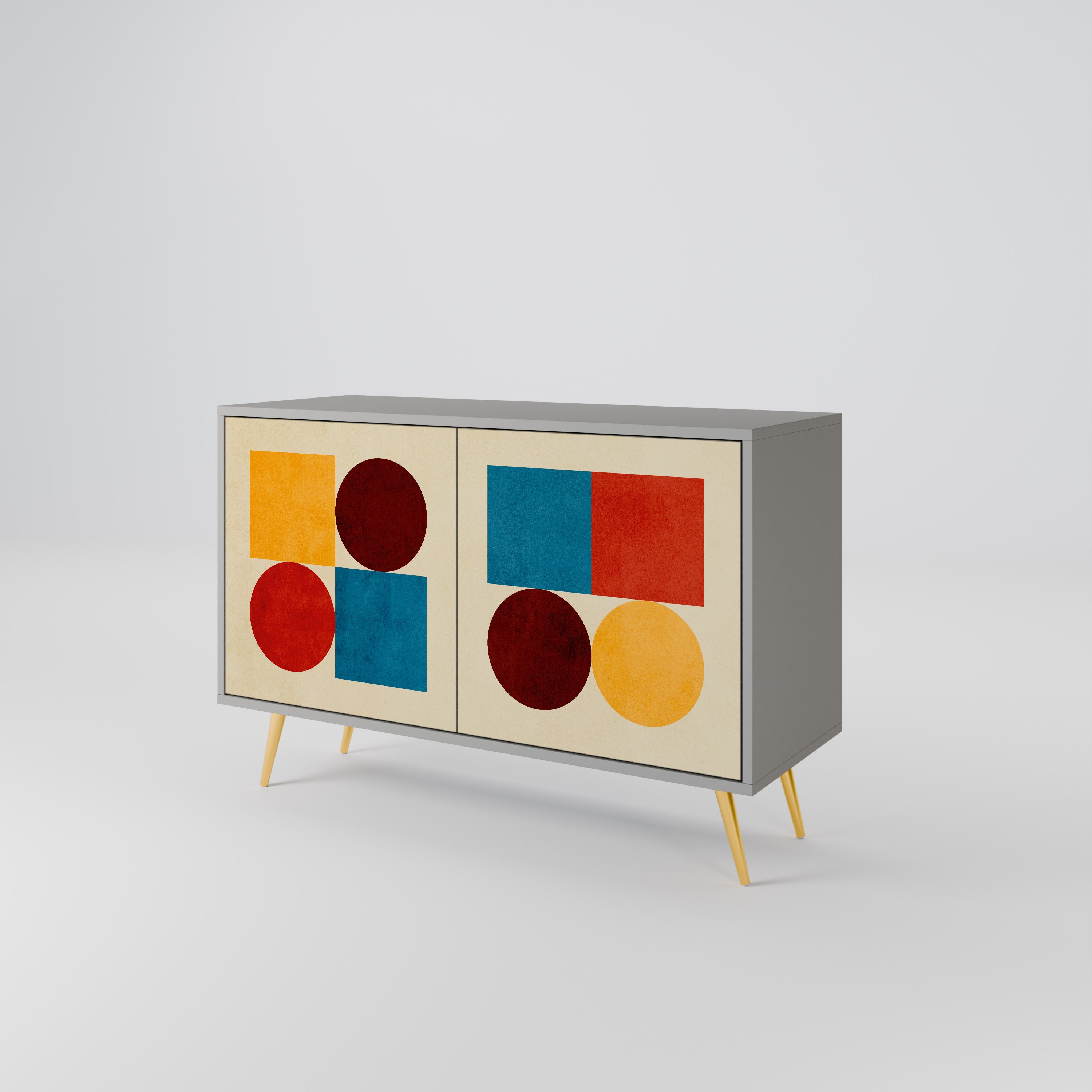 GEOMETRIC PUZZLE Komoda 2-drzwiowa korpus Szary
