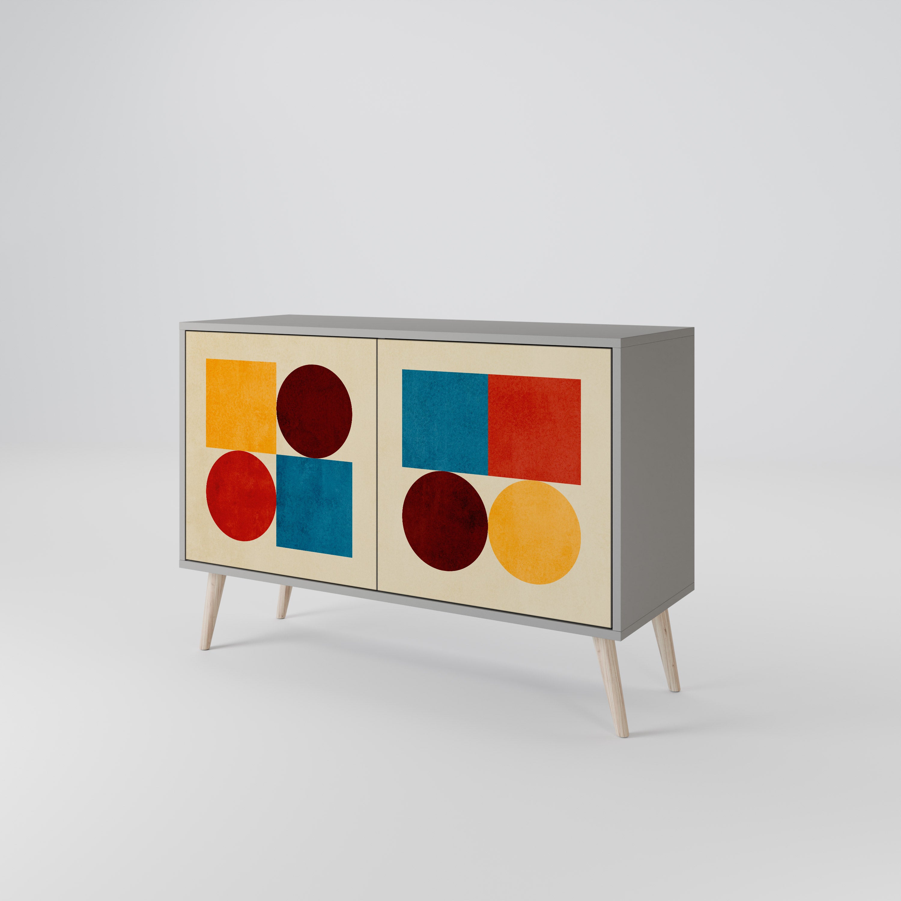 GEOMETRIC PUZZLE Komoda 2-drzwiowa korpus Szary