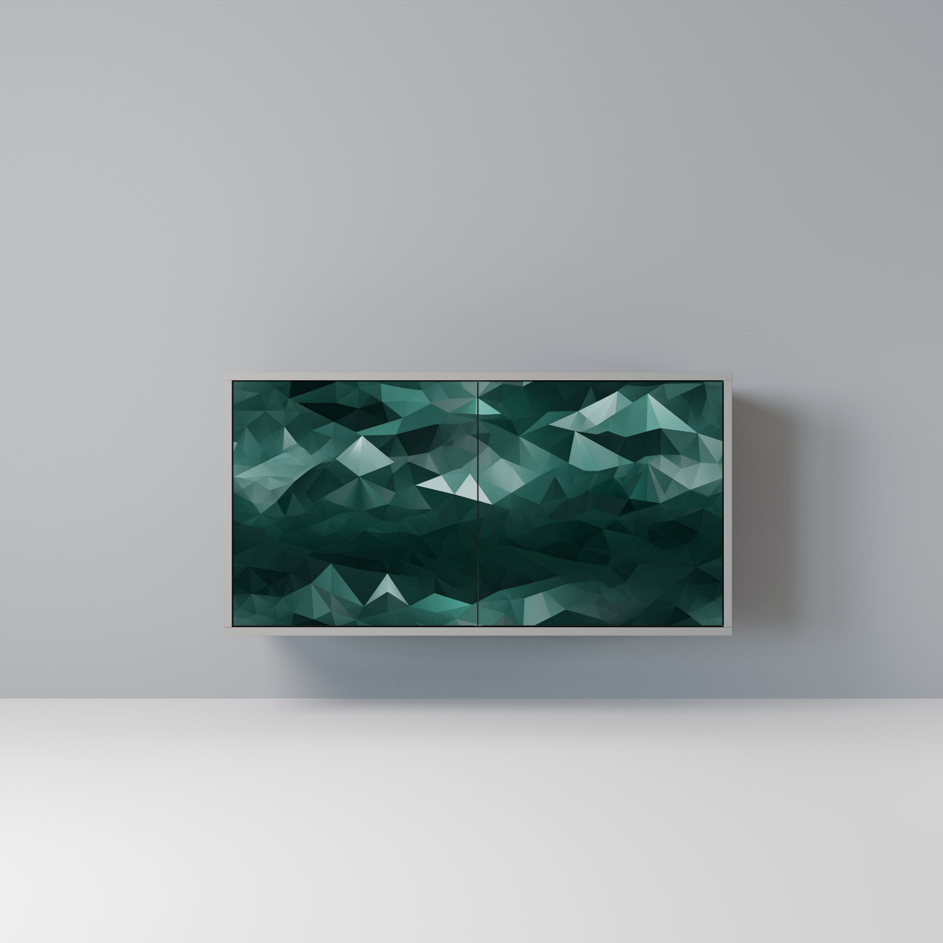 POLYGONAL FLOATING Komoda 2-drzwiowa korpus Szary