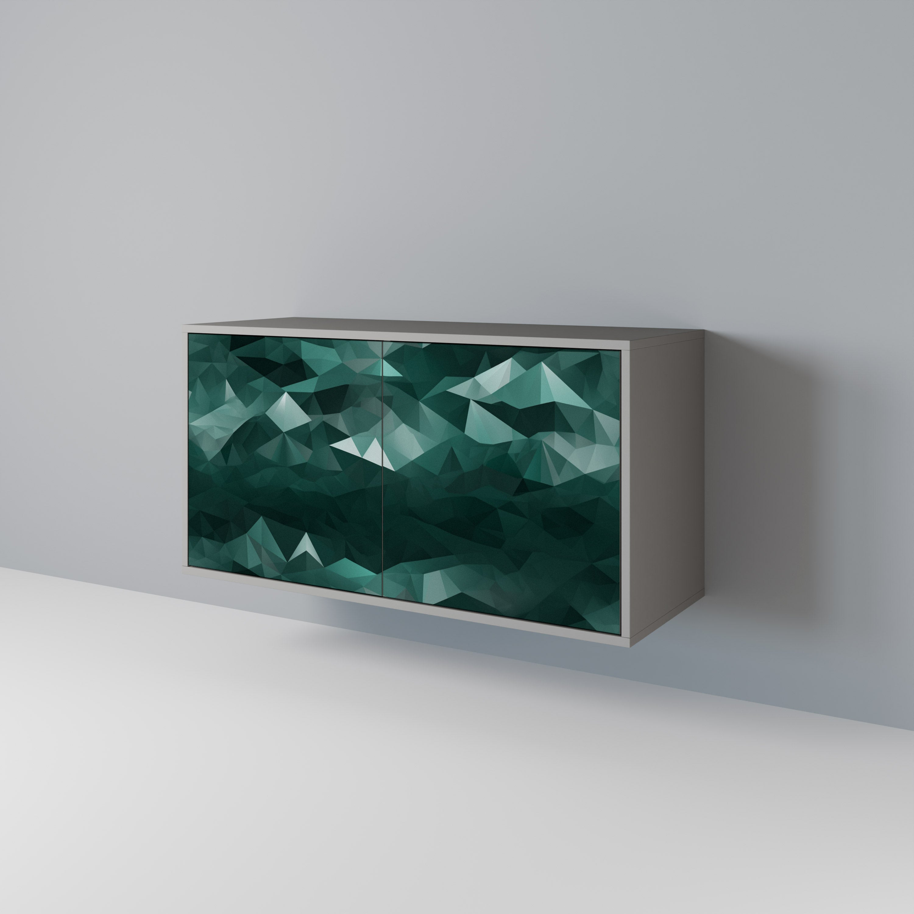 POLYGONAL FLOATING Komoda 2-drzwiowa korpus Szary