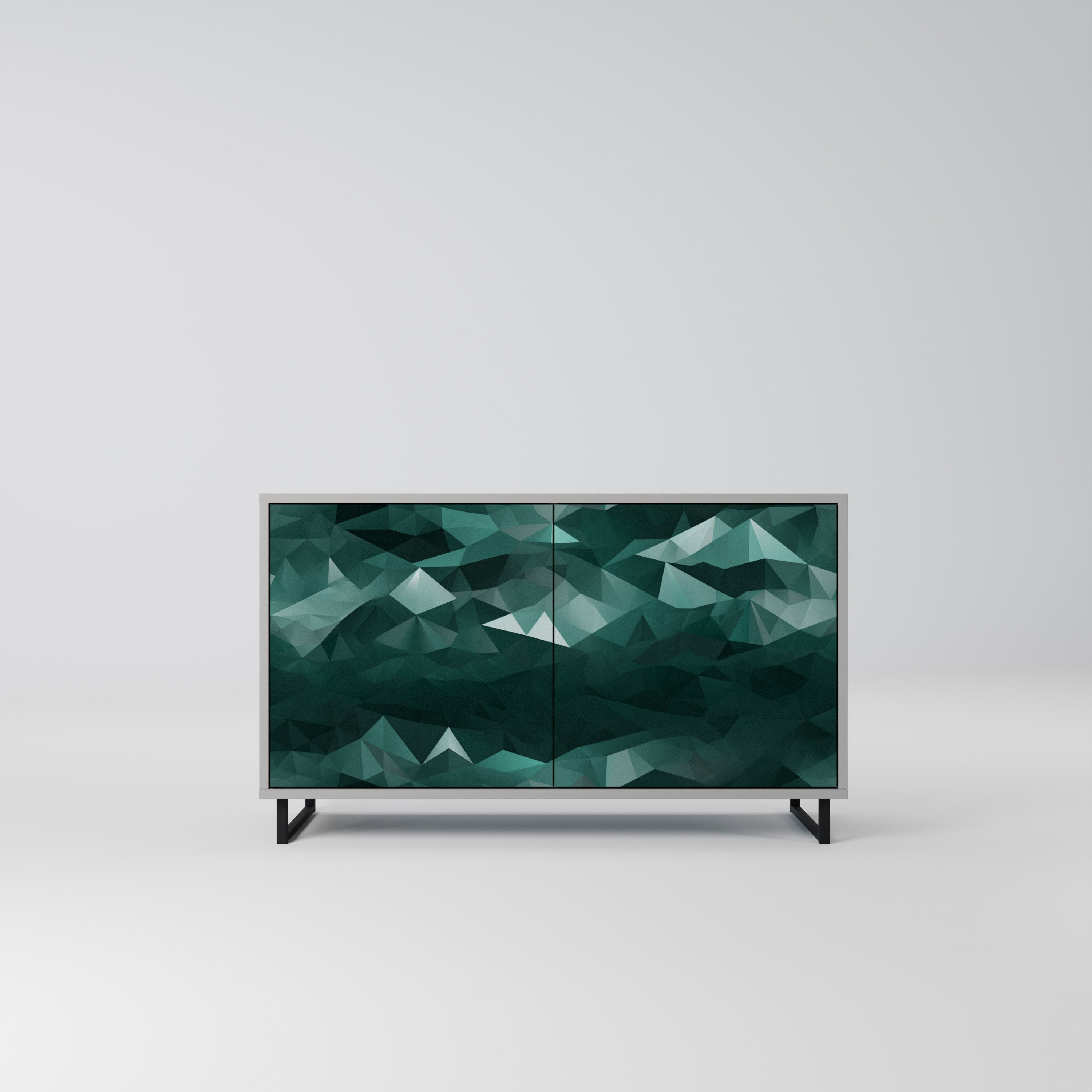 POLYGONAL FLOATING Komoda 2-drzwiowa korpus Szary