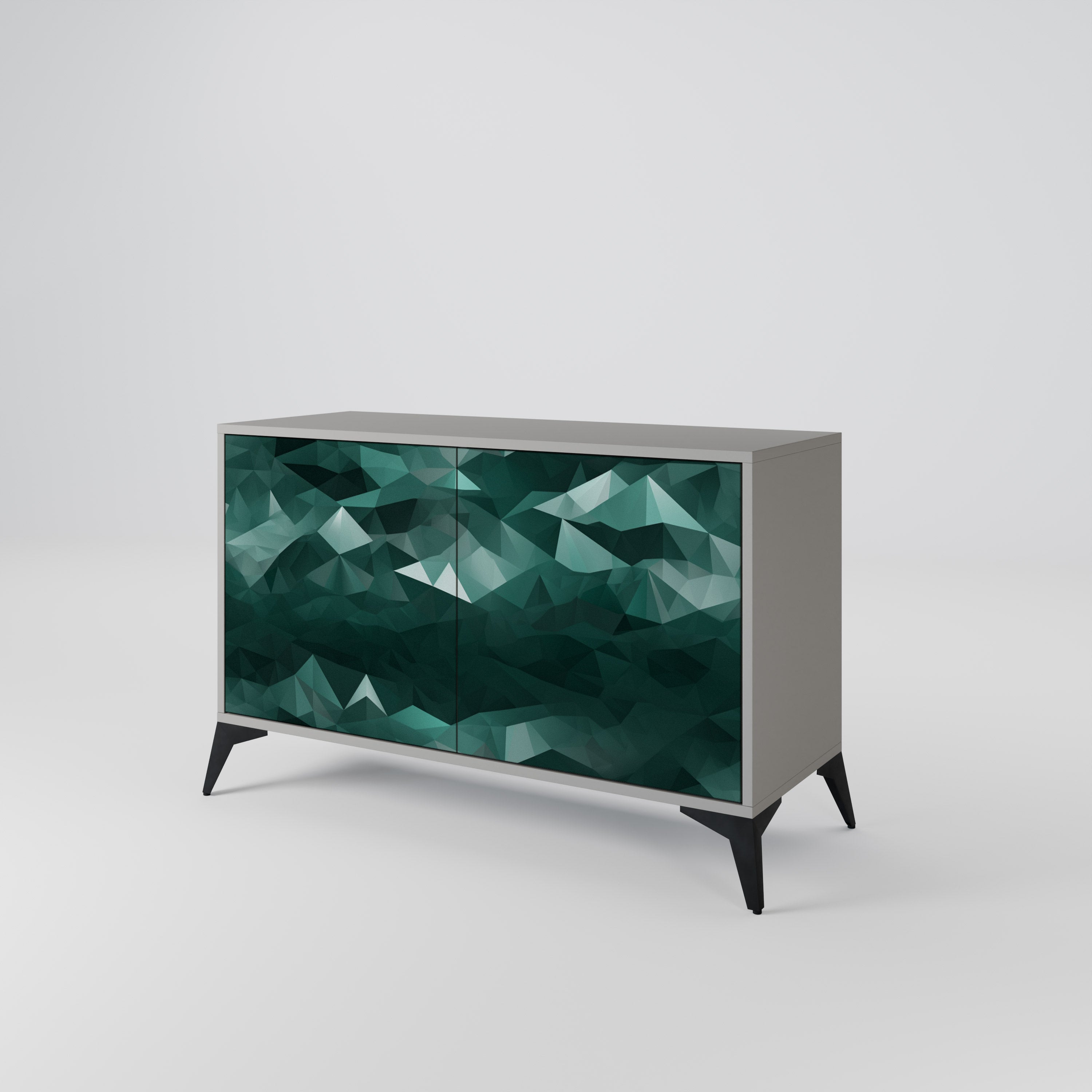 POLYGONAL FLOATING Komoda 2-drzwiowa korpus Szary