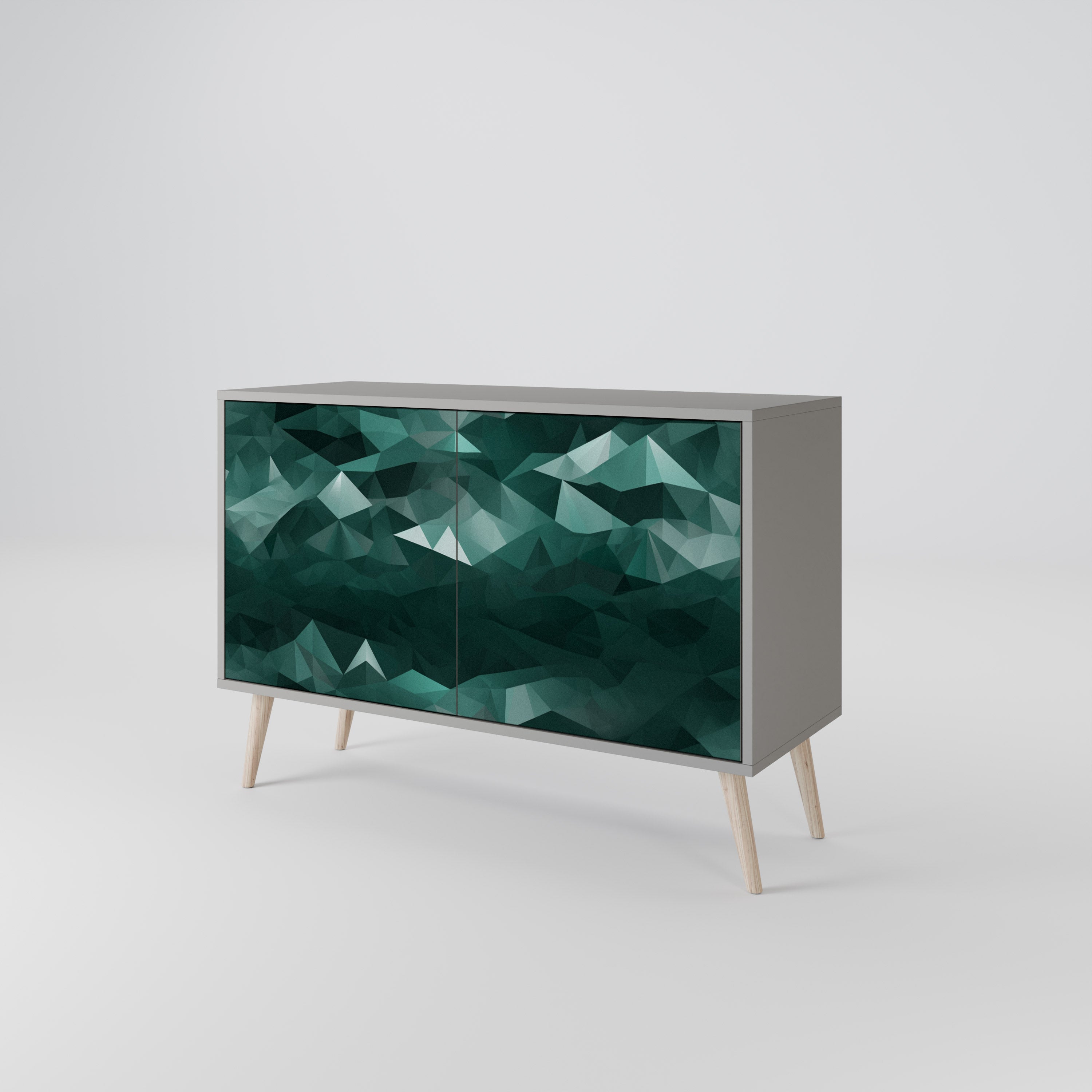POLYGONAL FLOATING Komoda 2-drzwiowa korpus Szary