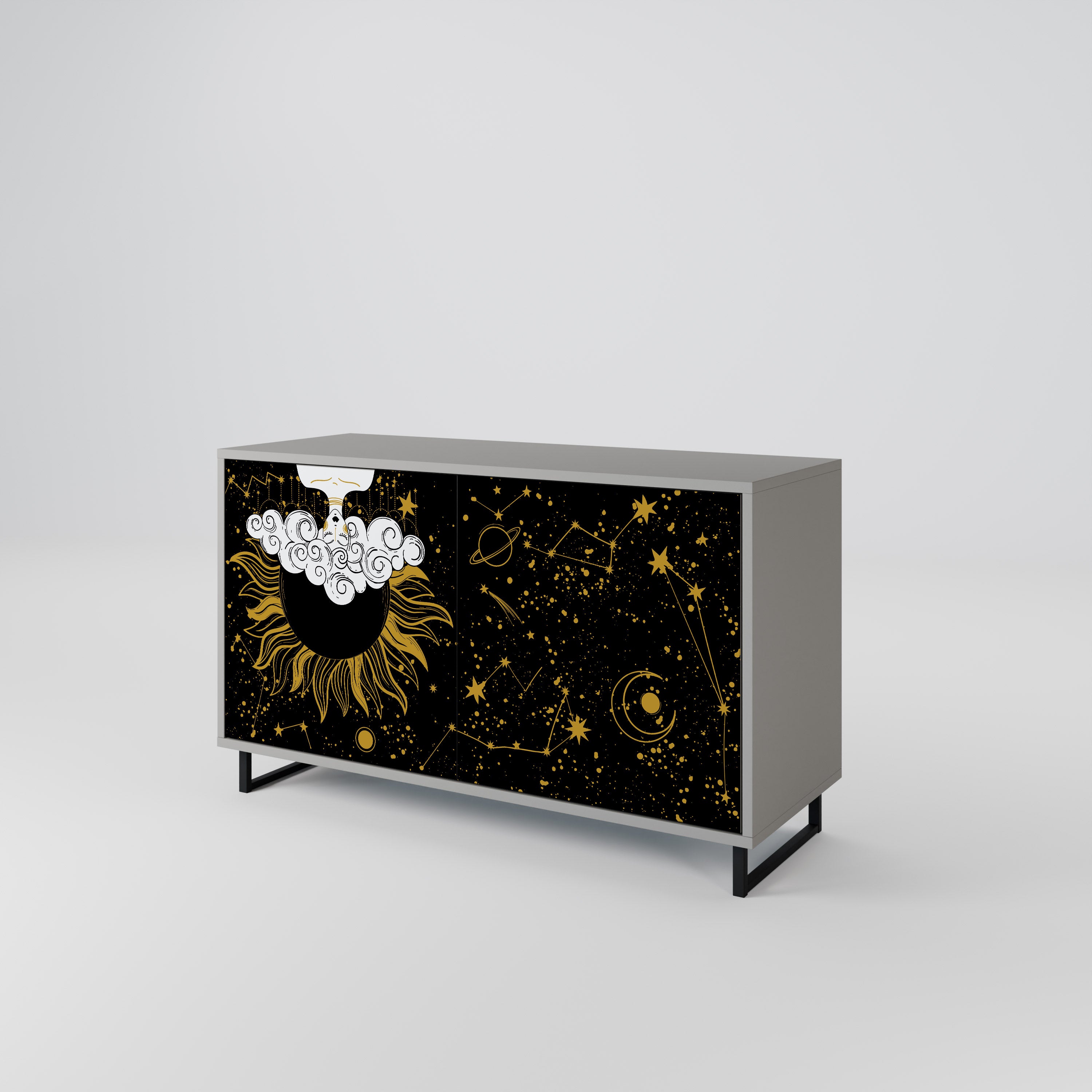 STELLAR CONSTELLATIONS Komoda 2-drzwiowa korpus Szary
