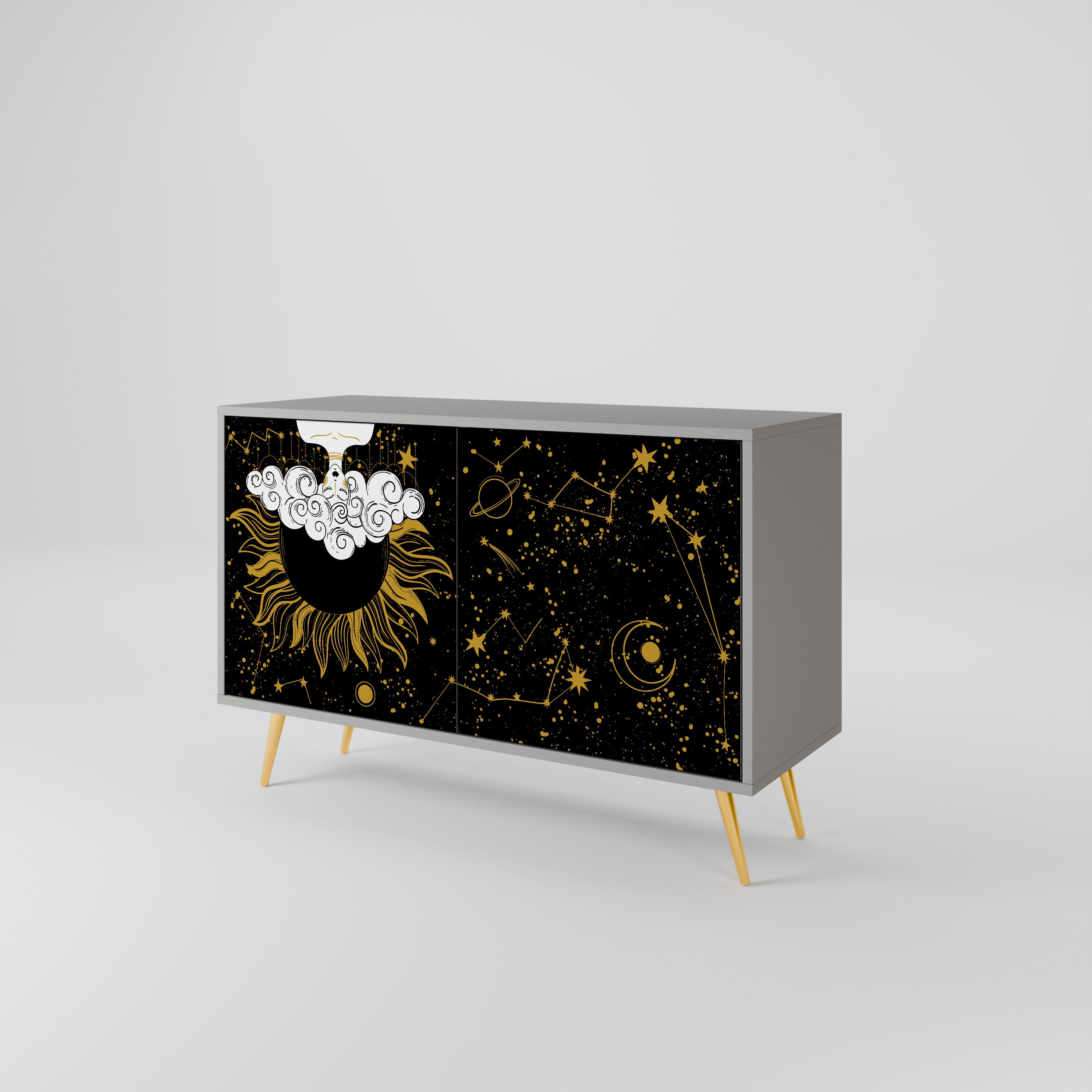STELLAR CONSTELLATIONS Komoda 2-drzwiowa korpus Szary