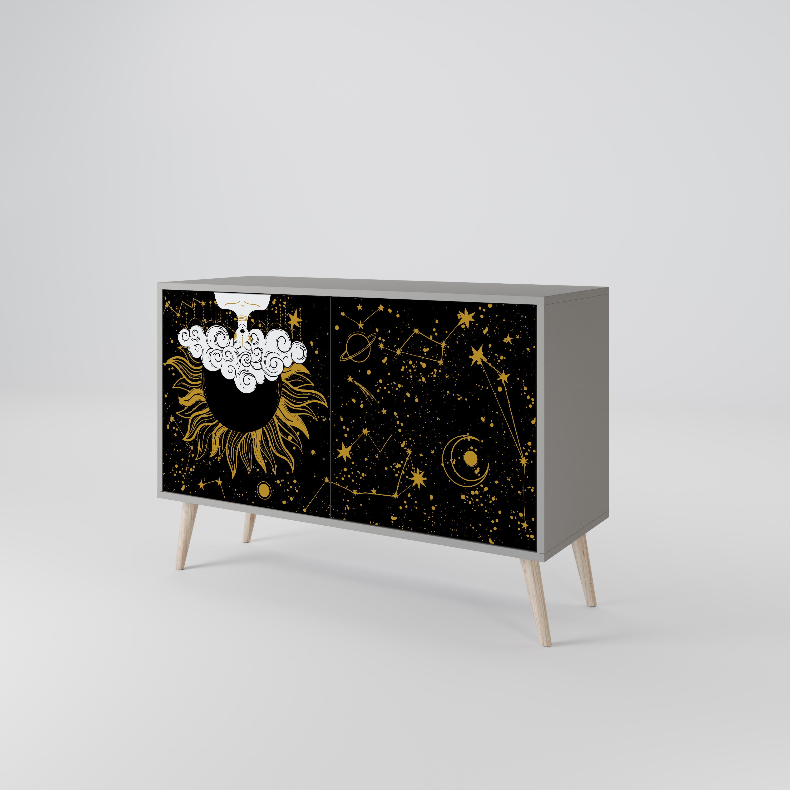 STELLAR CONSTELLATIONS Komoda 2-drzwiowa korpus Szary