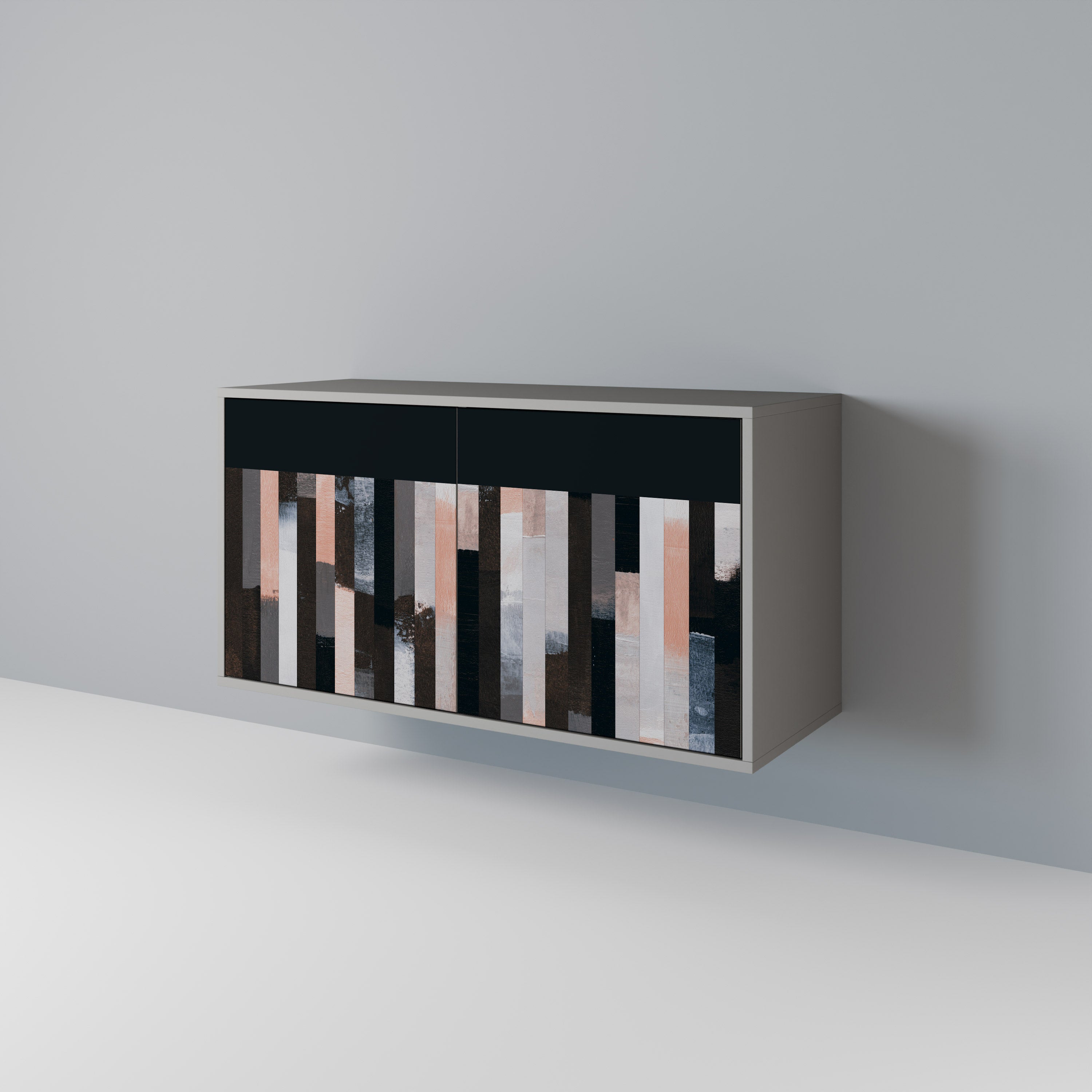 COLLAGE OF RECTANGLES Komoda 2-drzwiowa korpus Szary