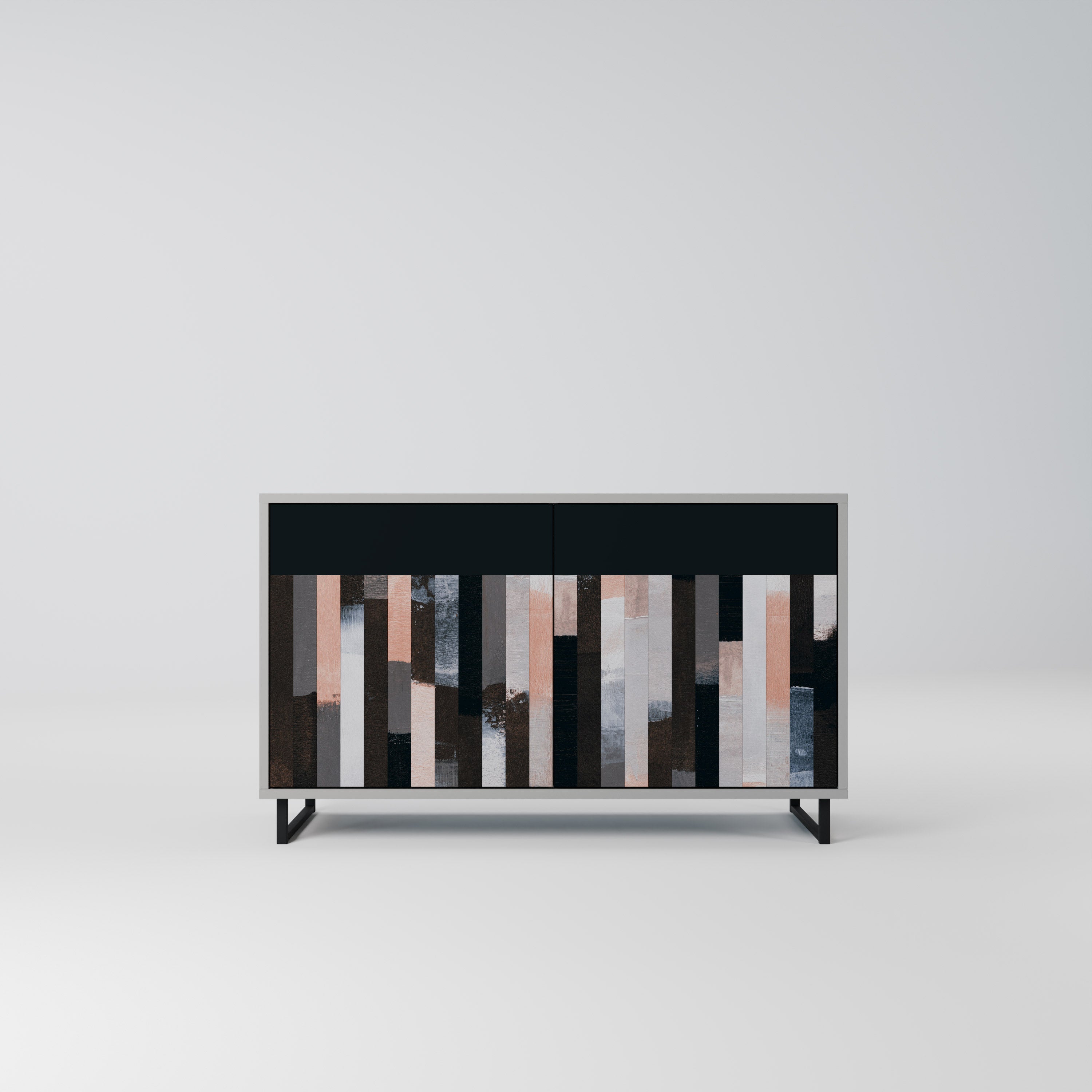 COLLAGE OF RECTANGLES Komoda 2-drzwiowa korpus Szary