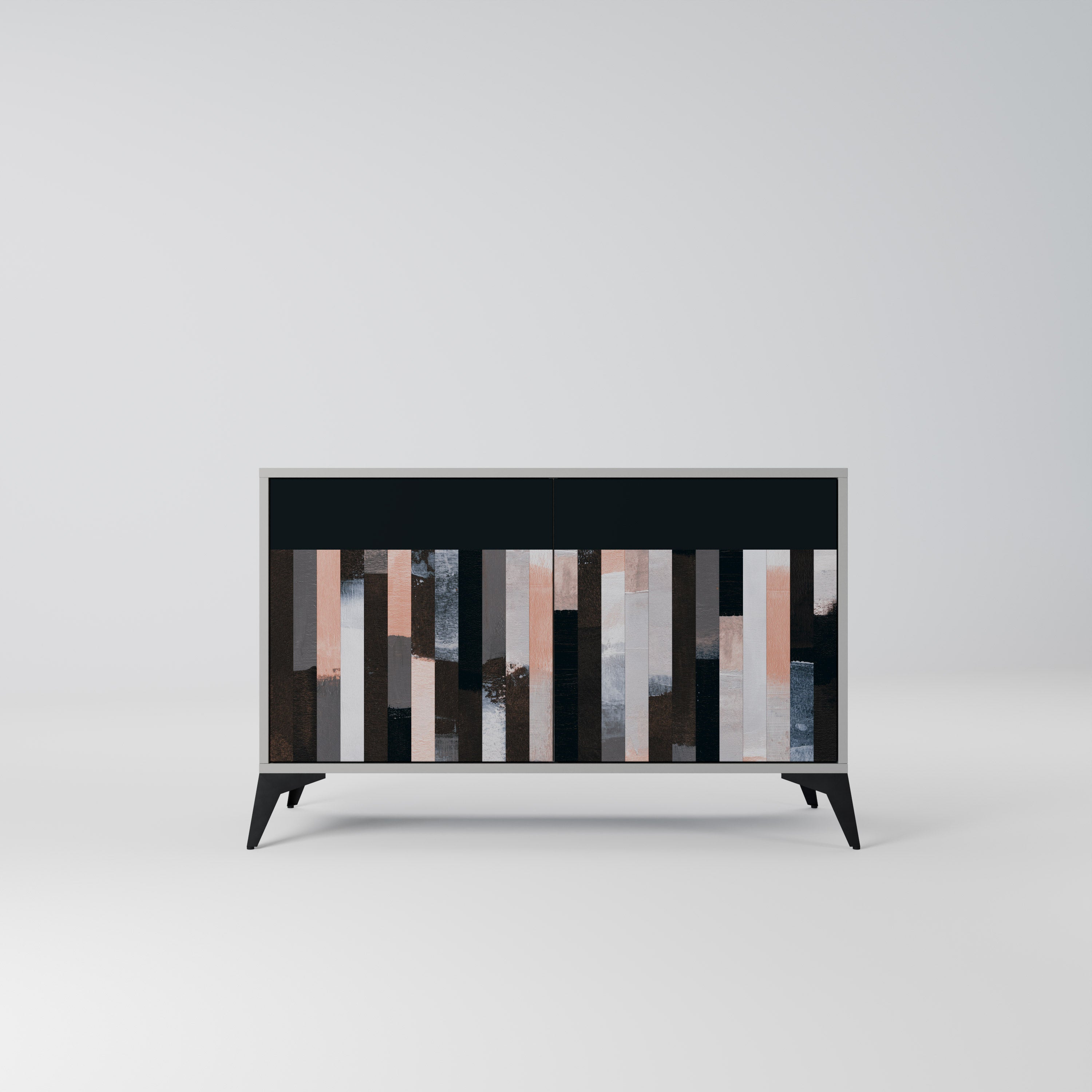 COLLAGE OF RECTANGLES Komoda 2-drzwiowa korpus Szary