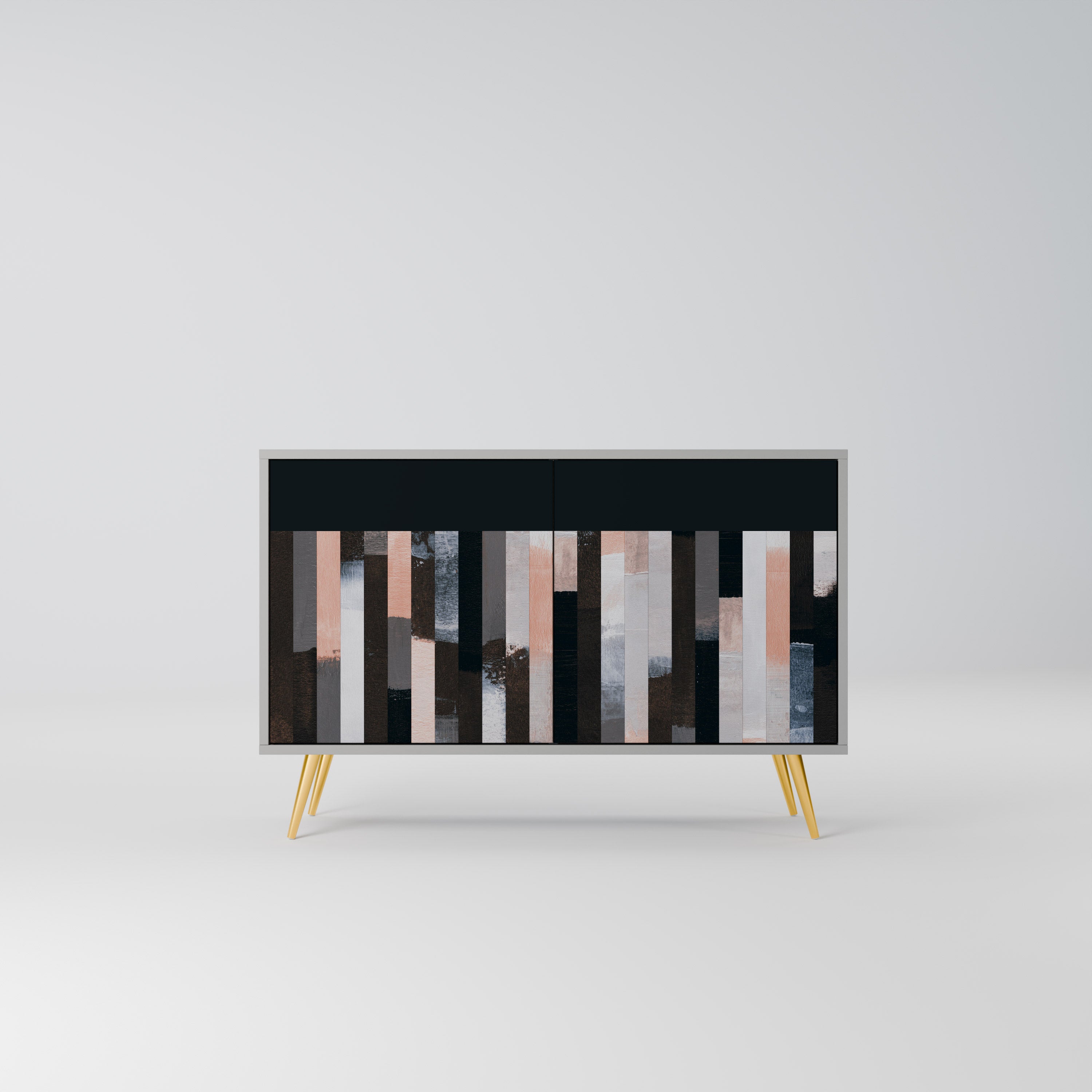COLLAGE OF RECTANGLES Komoda 2-drzwiowa korpus Szary