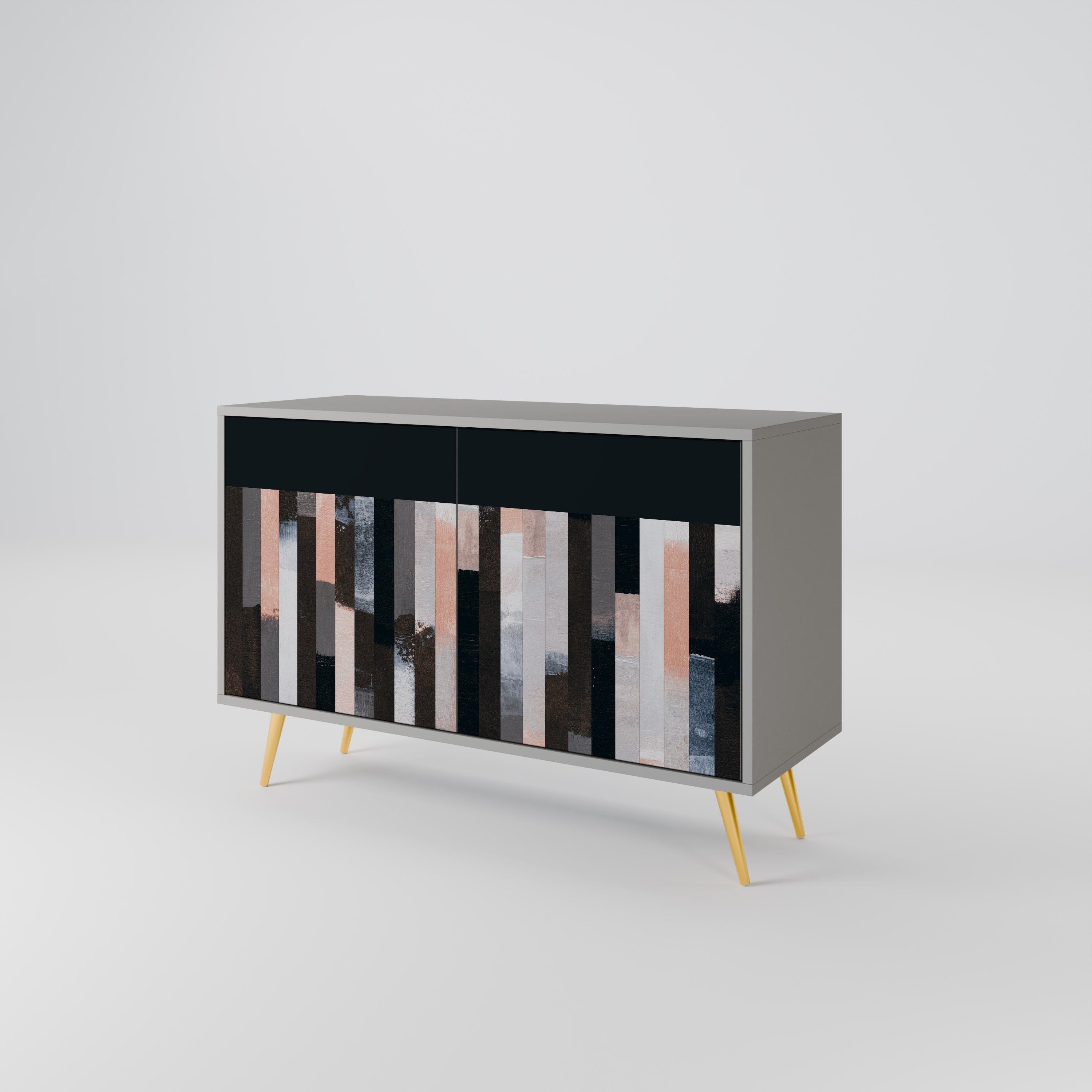 COLLAGE OF RECTANGLES Komoda 2-drzwiowa korpus Szary