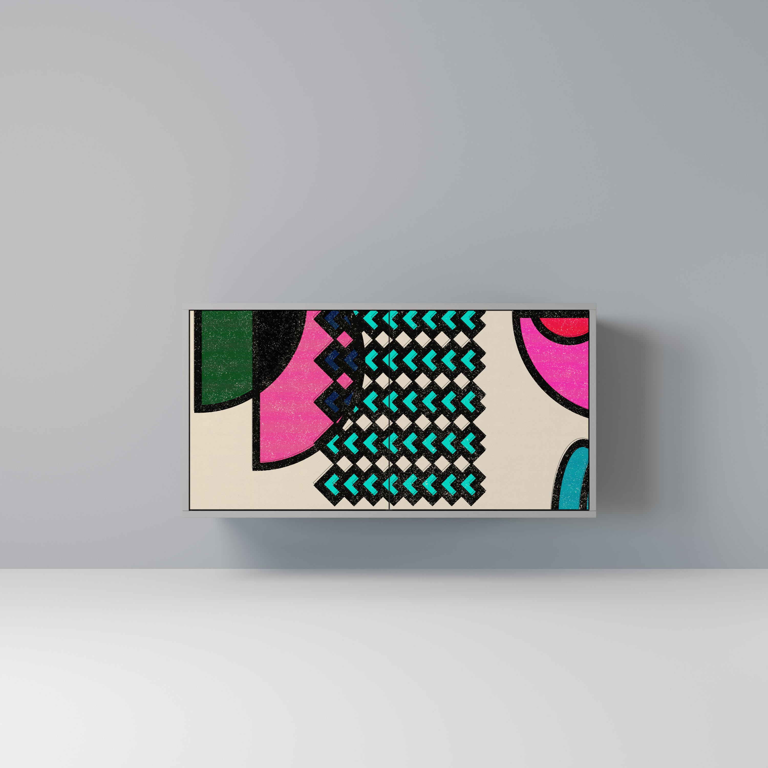 GEOMETRIC RHAPSODY Komoda 2-drzwiowa korpus Szary