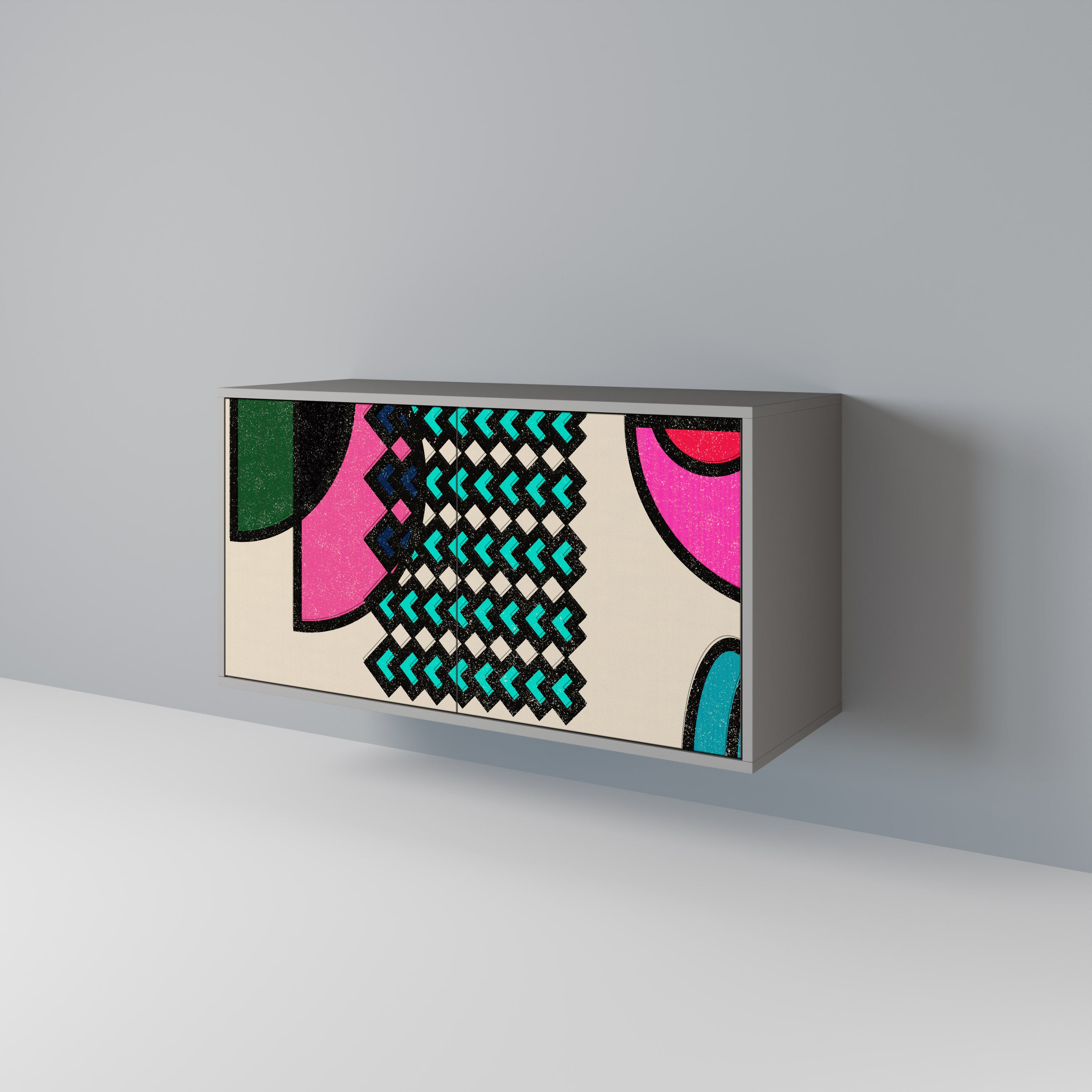 GEOMETRIC RHAPSODY Komoda 2-drzwiowa korpus Szary