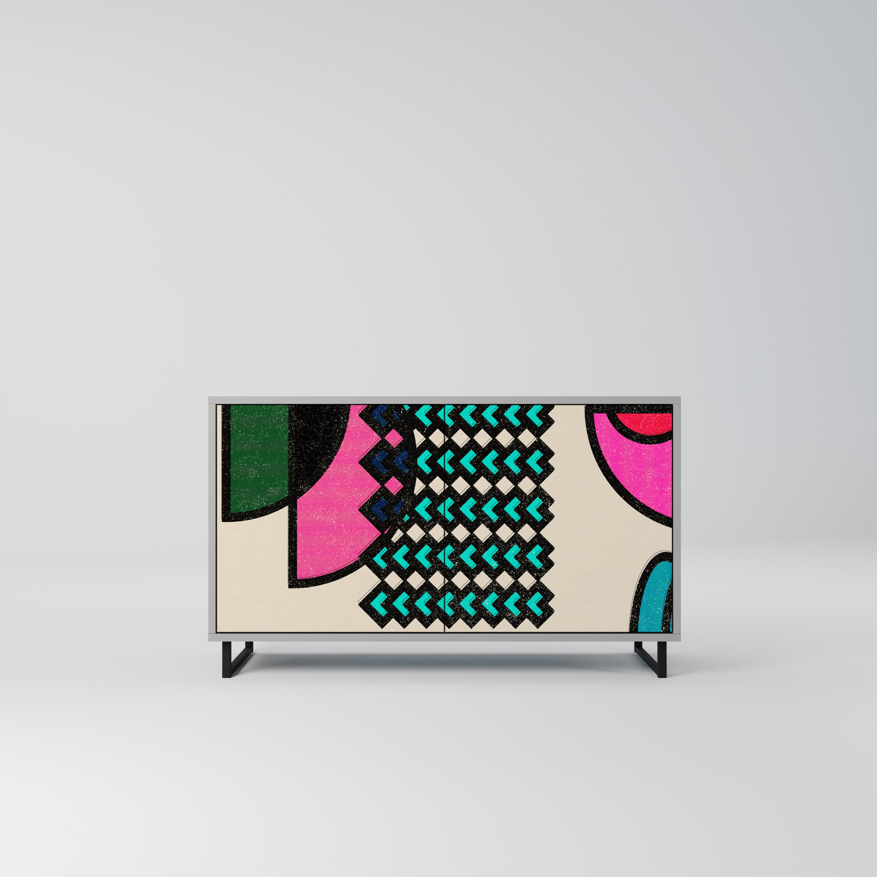 GEOMETRIC RHAPSODY Komoda 2-drzwiowa korpus Szary