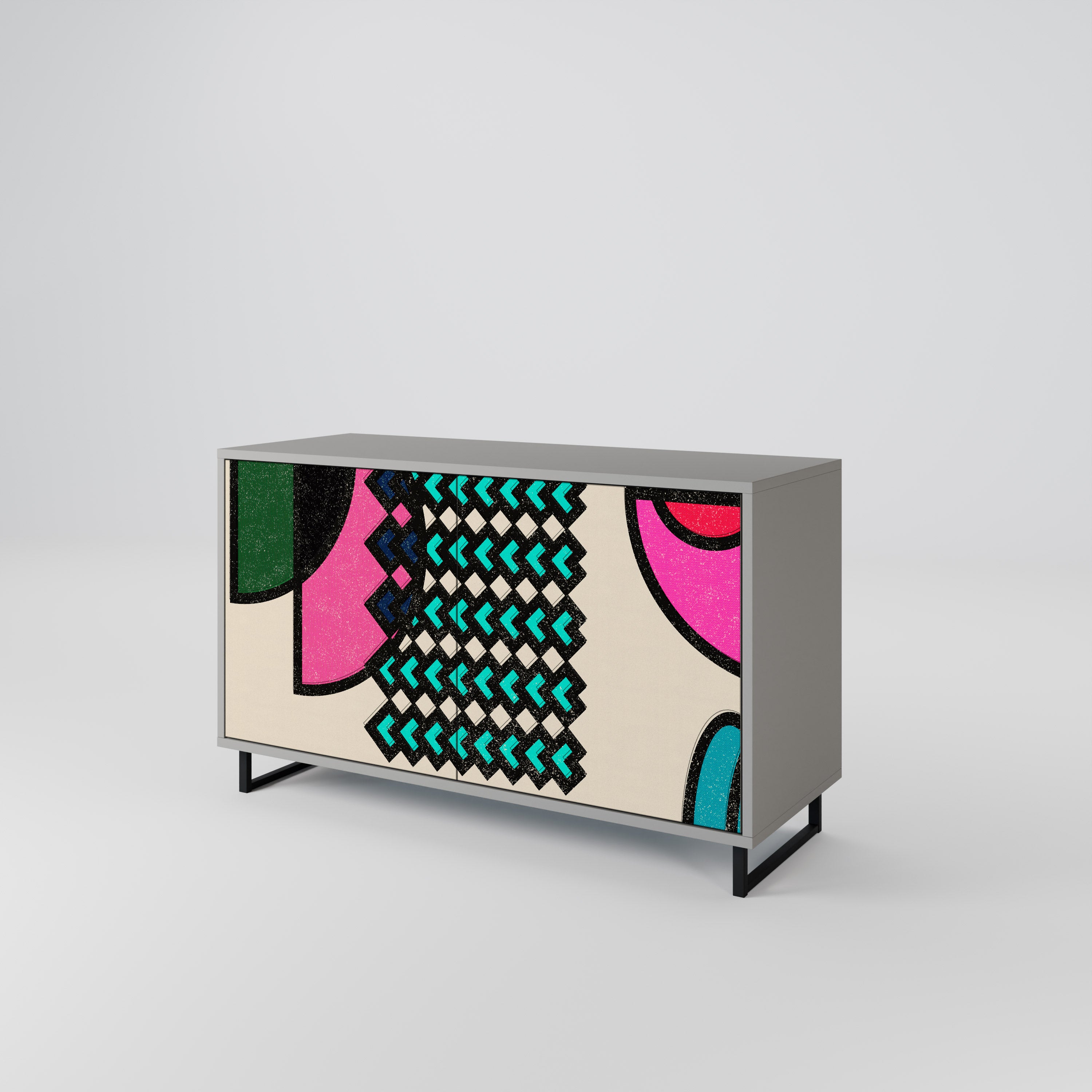GEOMETRIC RHAPSODY Komoda 2-drzwiowa korpus Szary