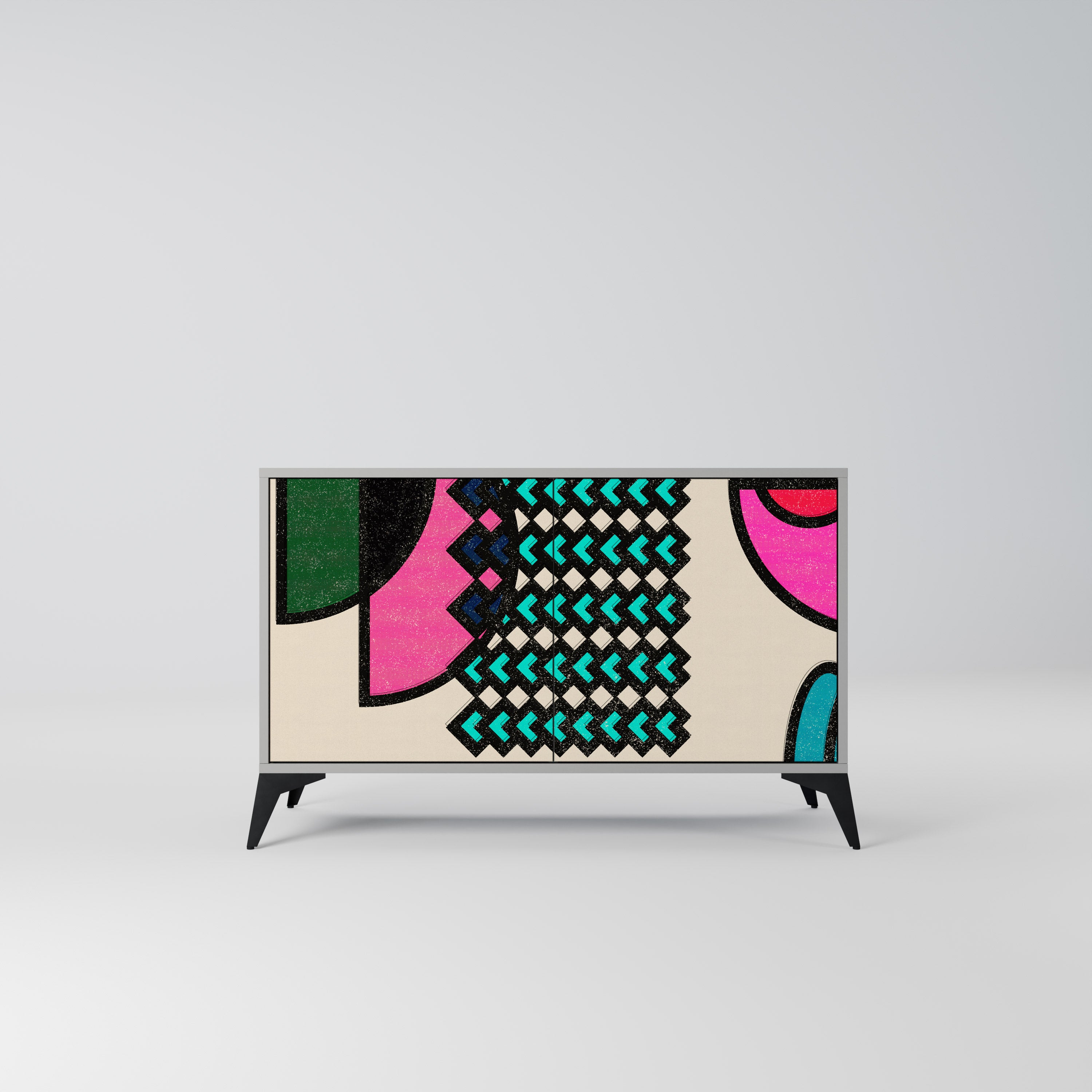 GEOMETRIC RHAPSODY Komoda 2-drzwiowa korpus Szary