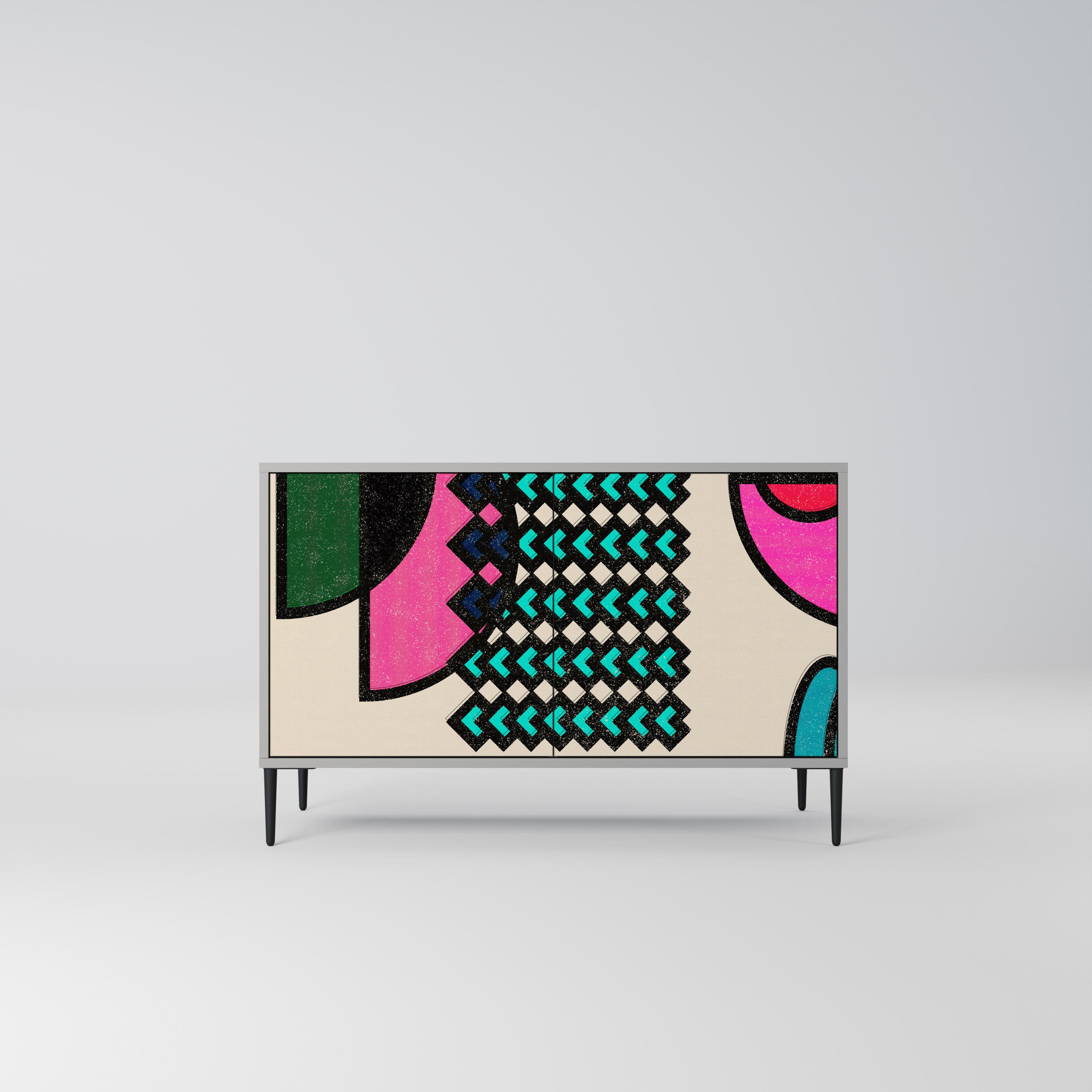 GEOMETRIC RHAPSODY Komoda 2-drzwiowa korpus Szary