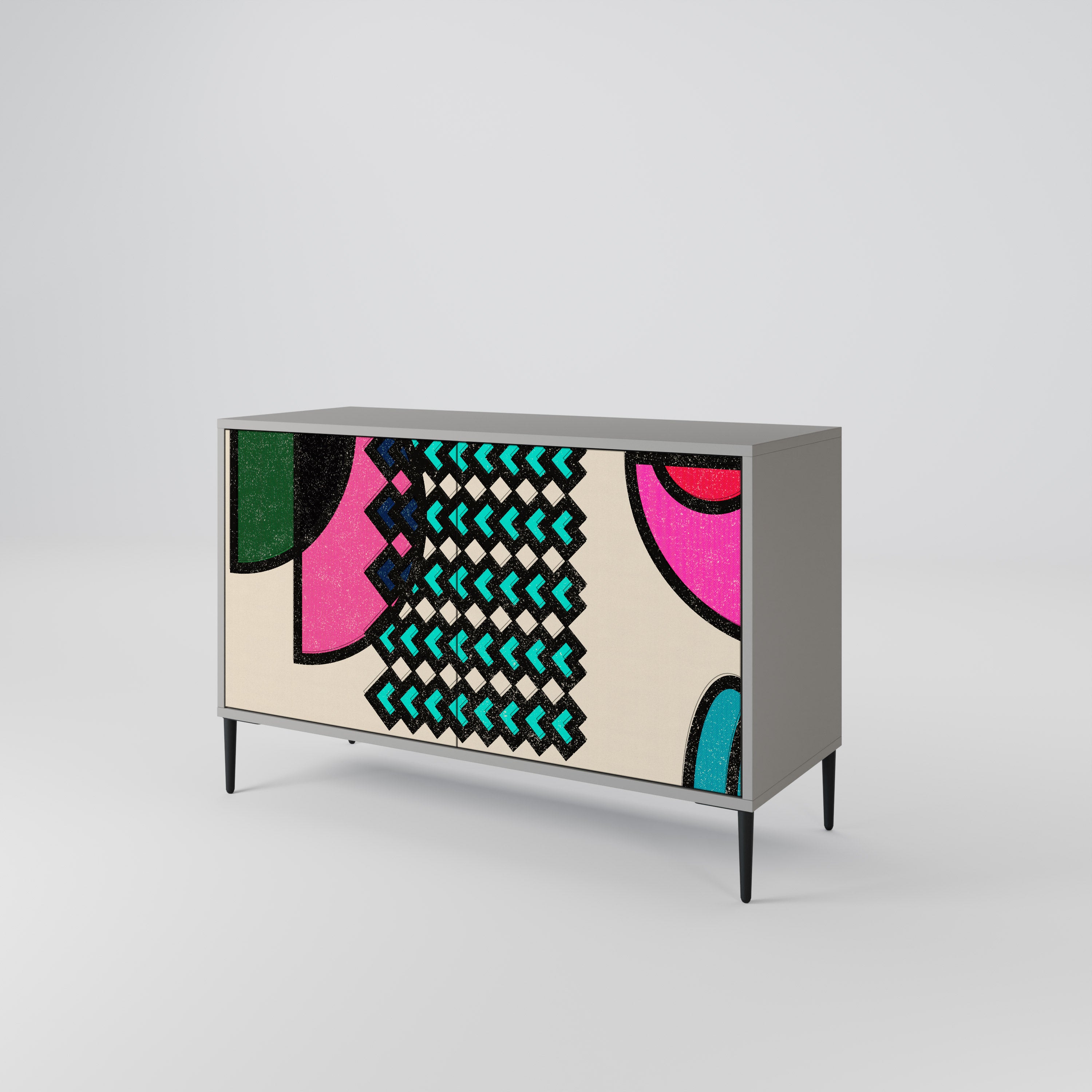 GEOMETRIC RHAPSODY Komoda 2-drzwiowa korpus Szary