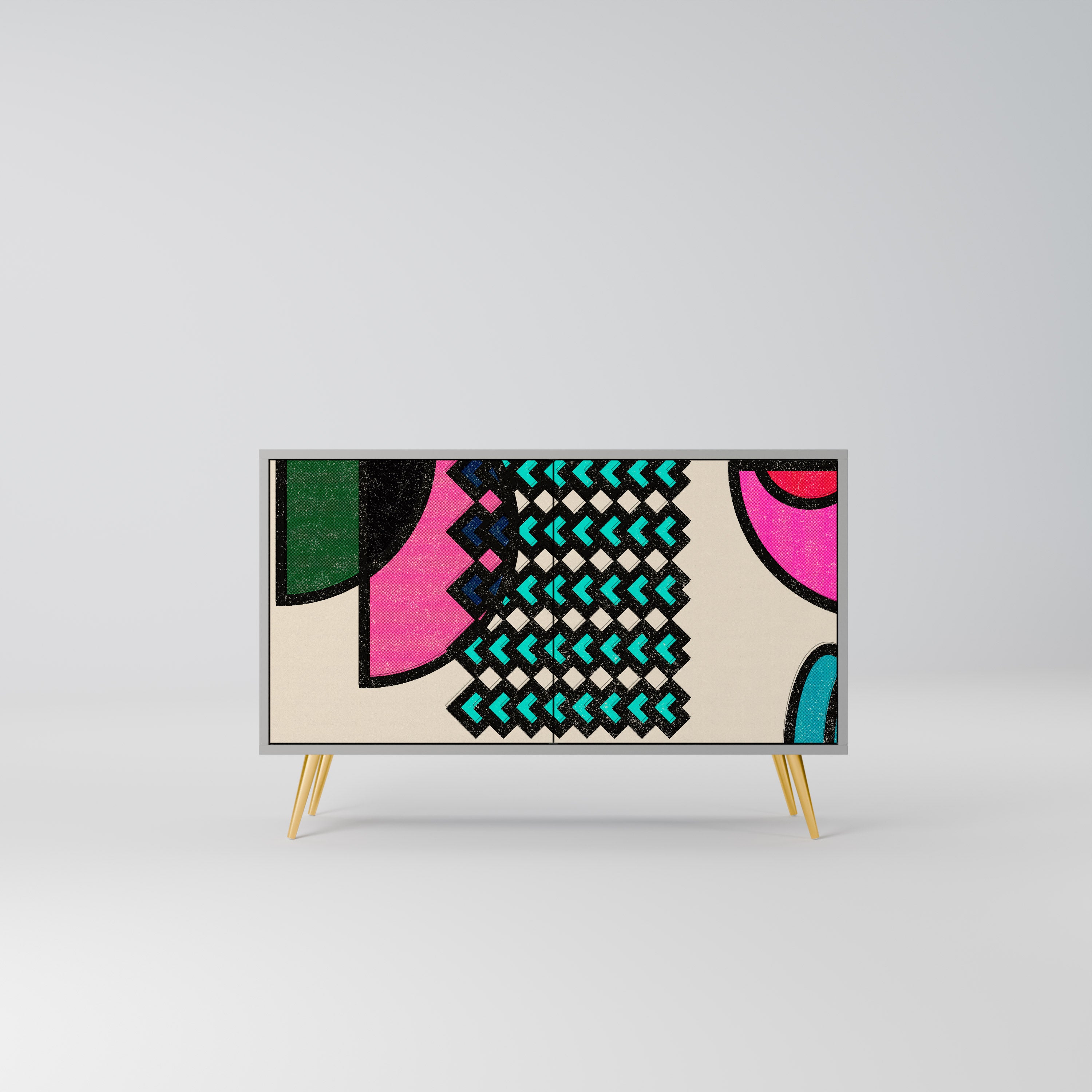 GEOMETRIC RHAPSODY Komoda 2-drzwiowa korpus Szary