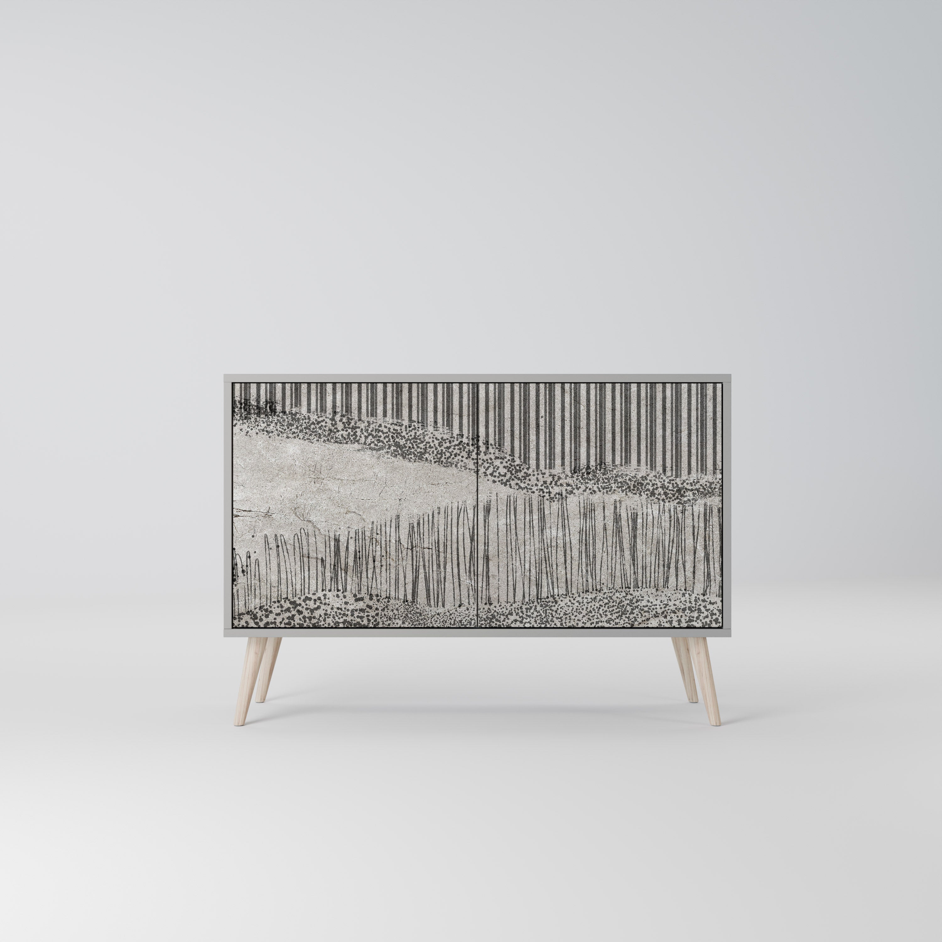 GRAIN LINES Komoda 2-drzwiowa korpus Szary