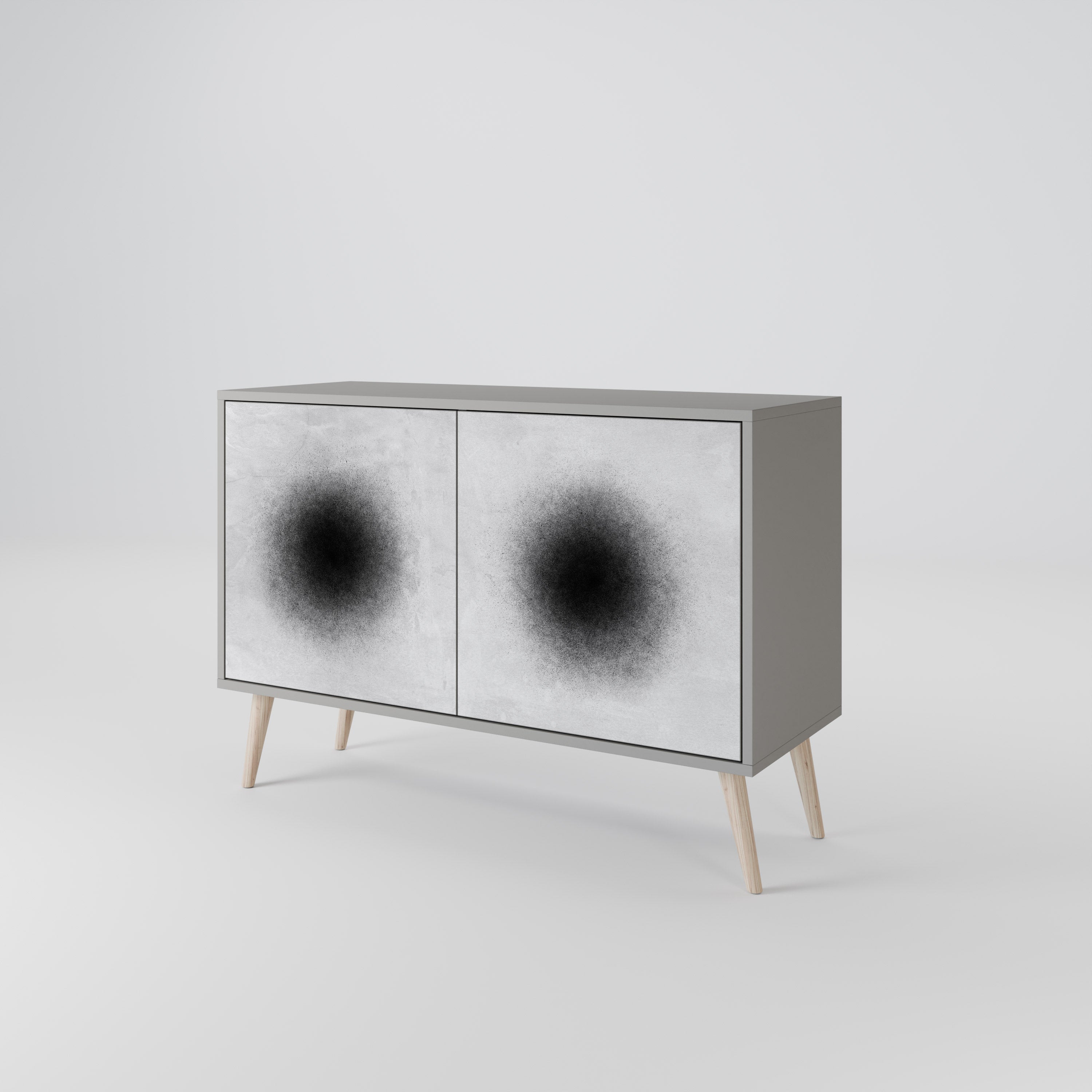 BLACK HOLE Komoda 2-drzwiowa korpus Szary