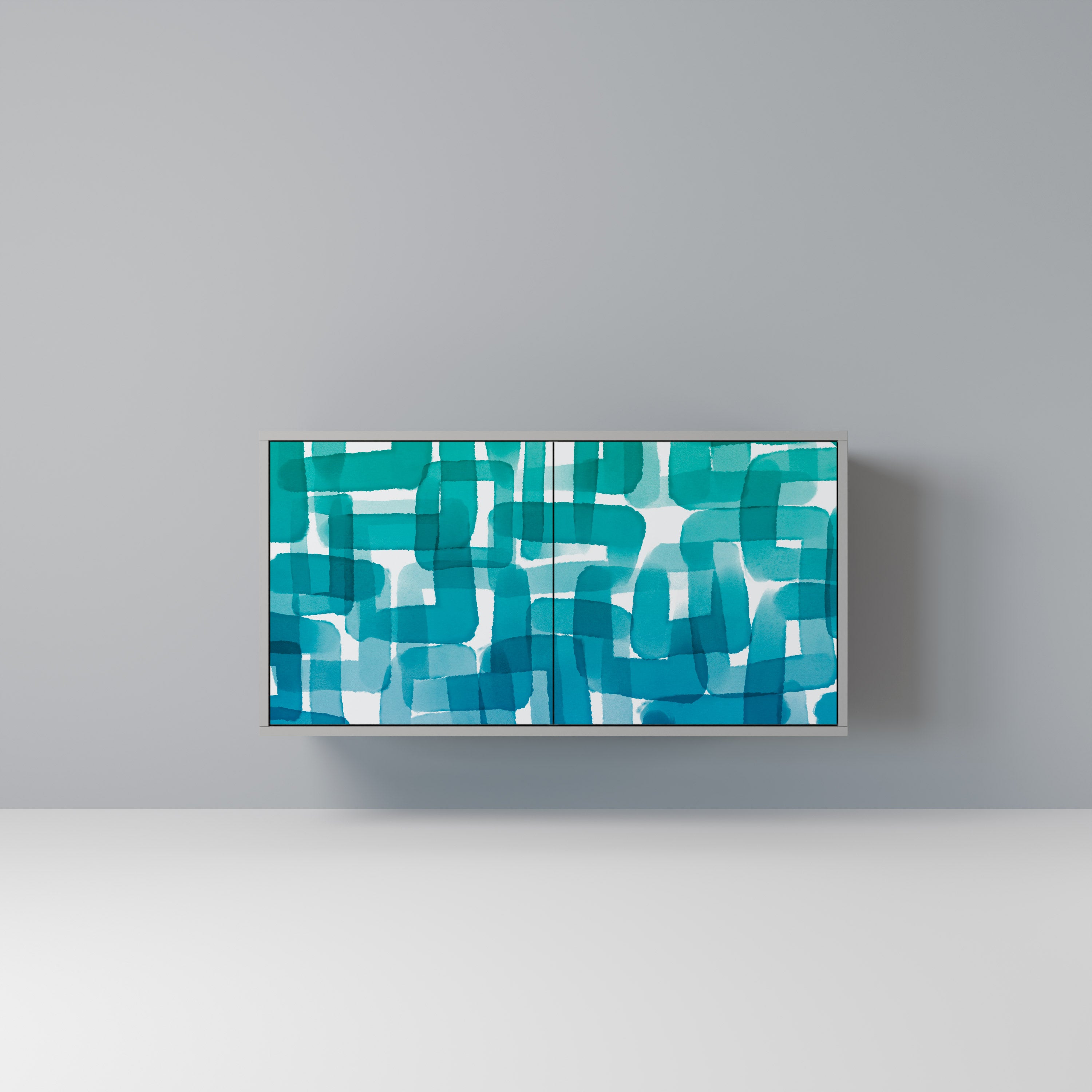 TURQUOISE RECTANGLES Komoda 2-drzwiowa korpus Szary