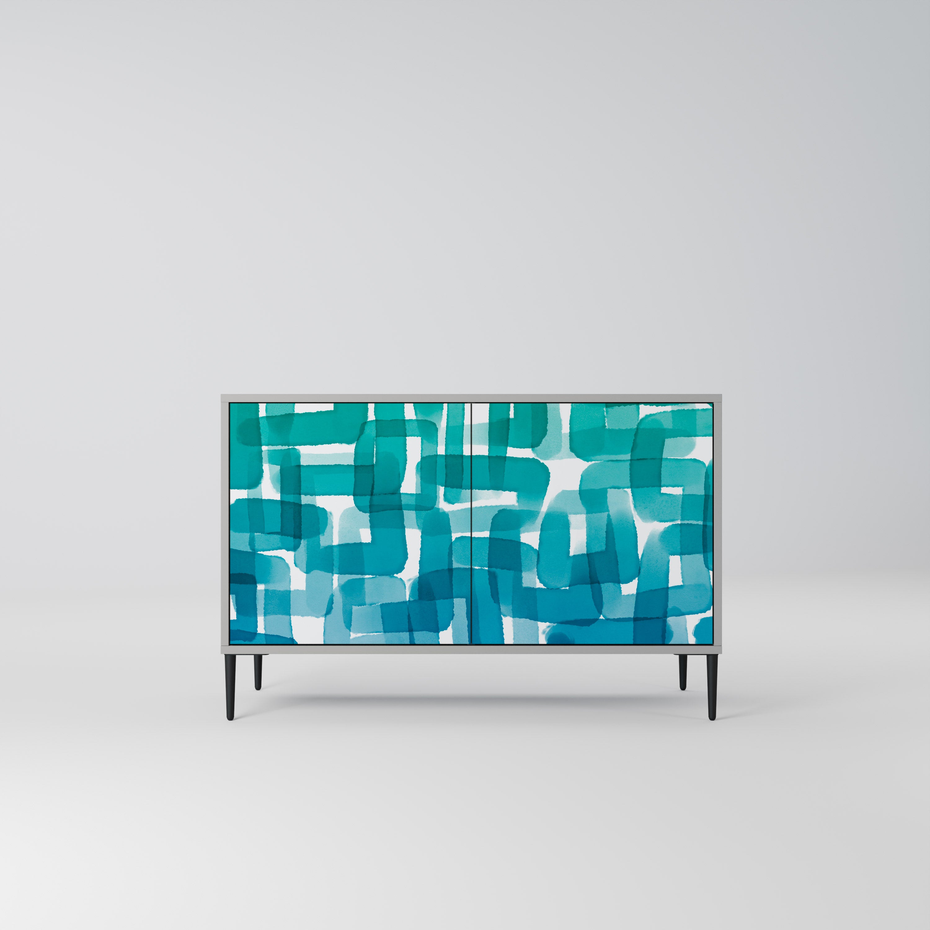 TURQUOISE RECTANGLES Komoda 2-drzwiowa korpus Szary
