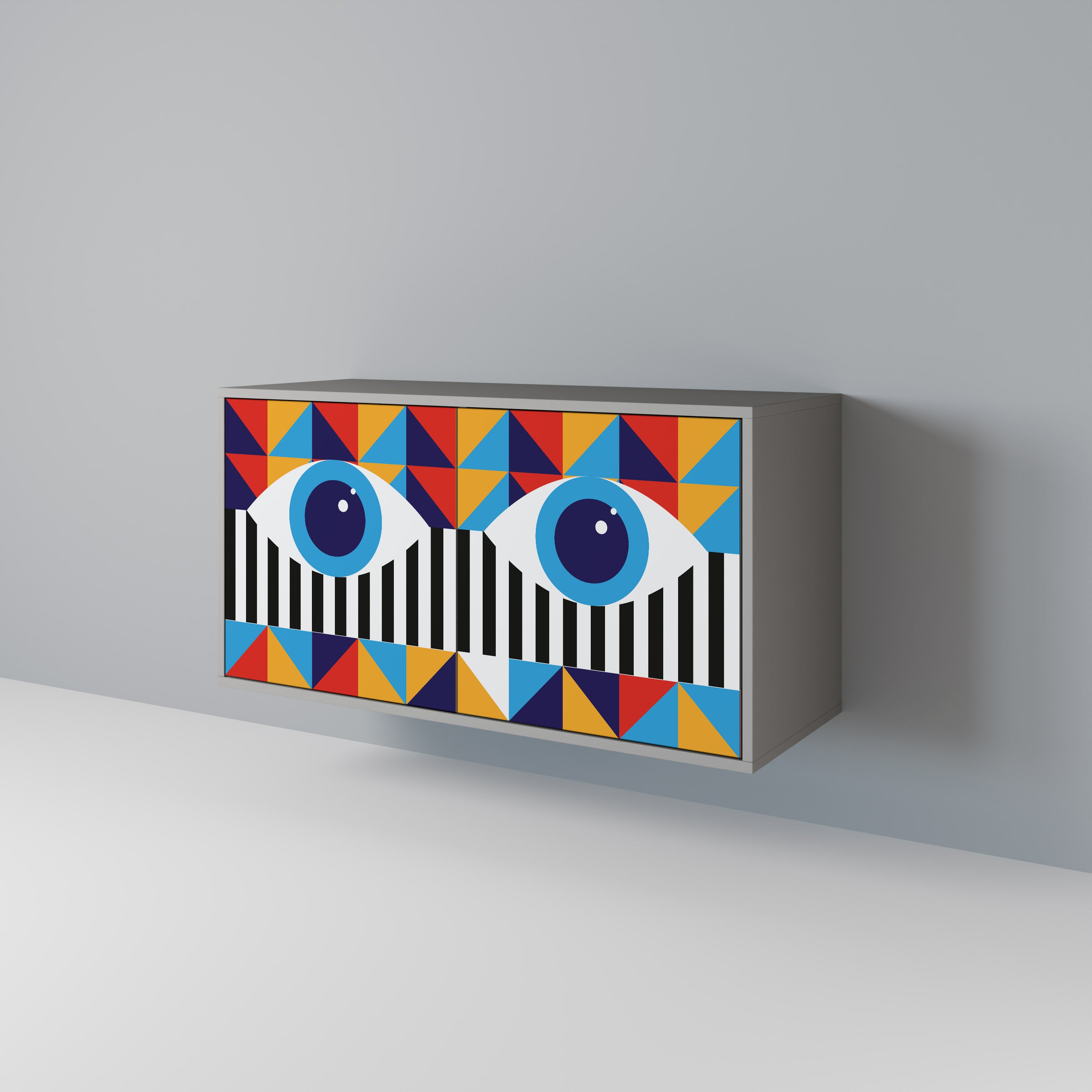 ABSTRACTION AND GEOMETRY Komoda 2-drzwiowa korpus Szary