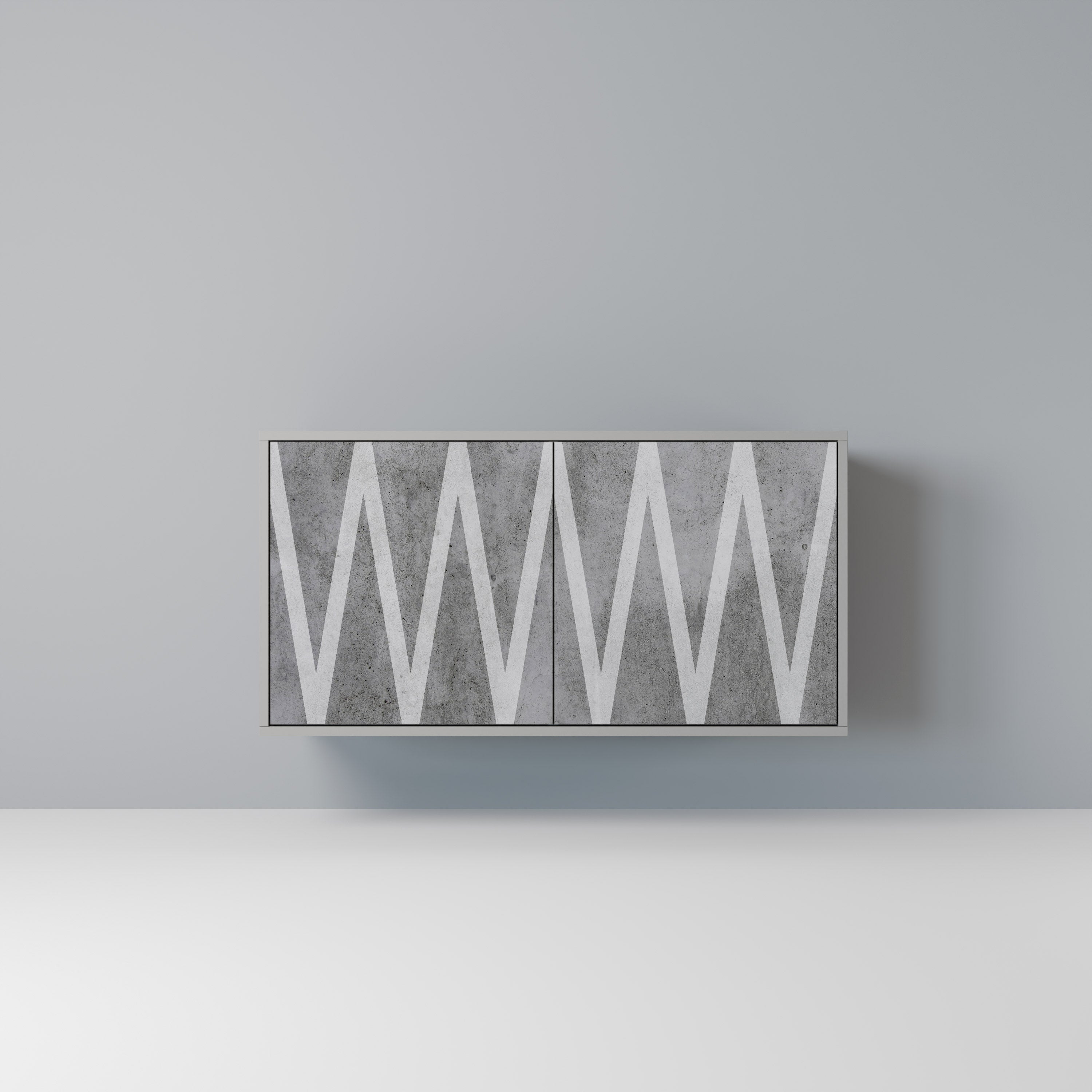 SOLID ZIG ZAG Komoda 2-drzwiowa korpus Szary