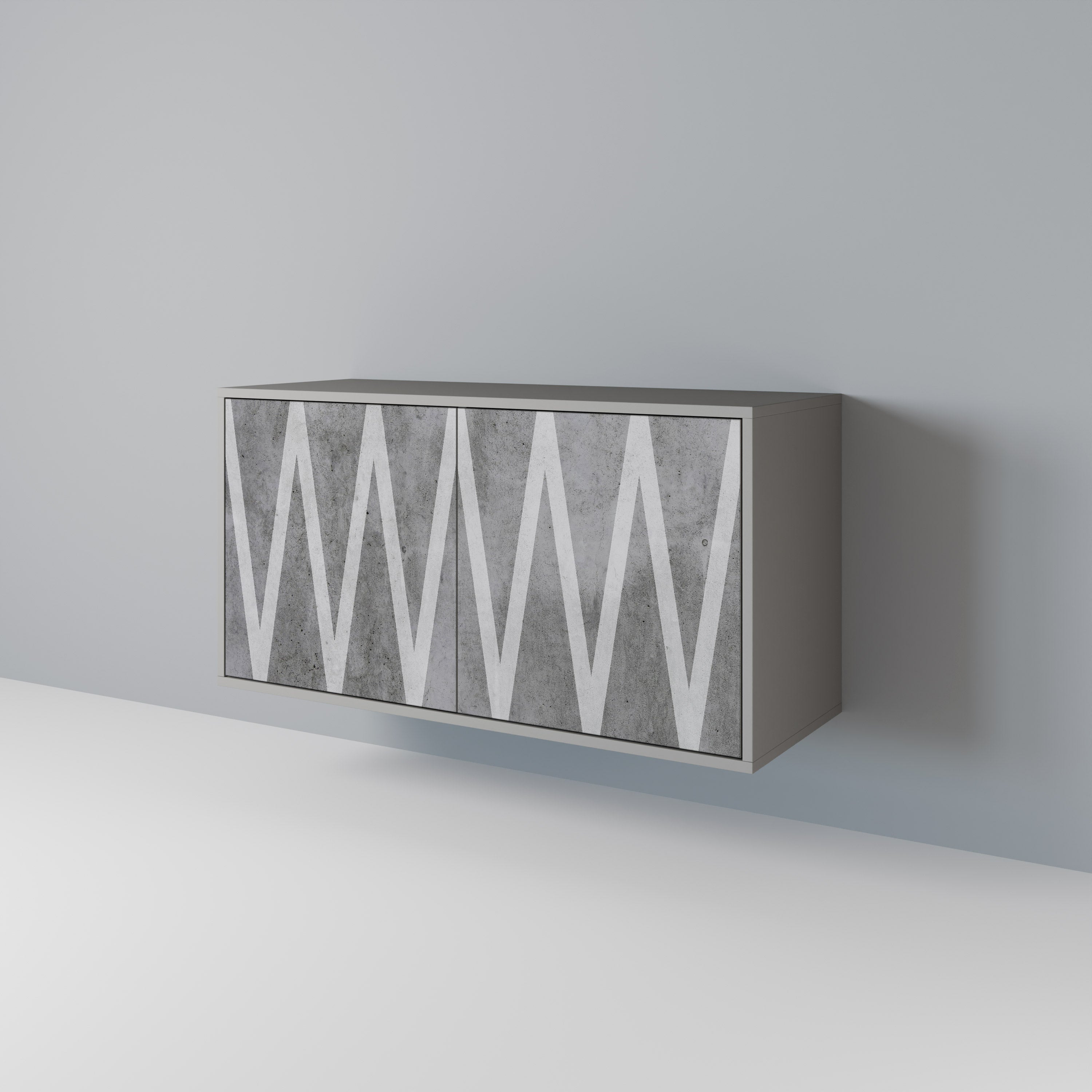 SOLID ZIG ZAG Komoda 2-drzwiowa korpus Szary