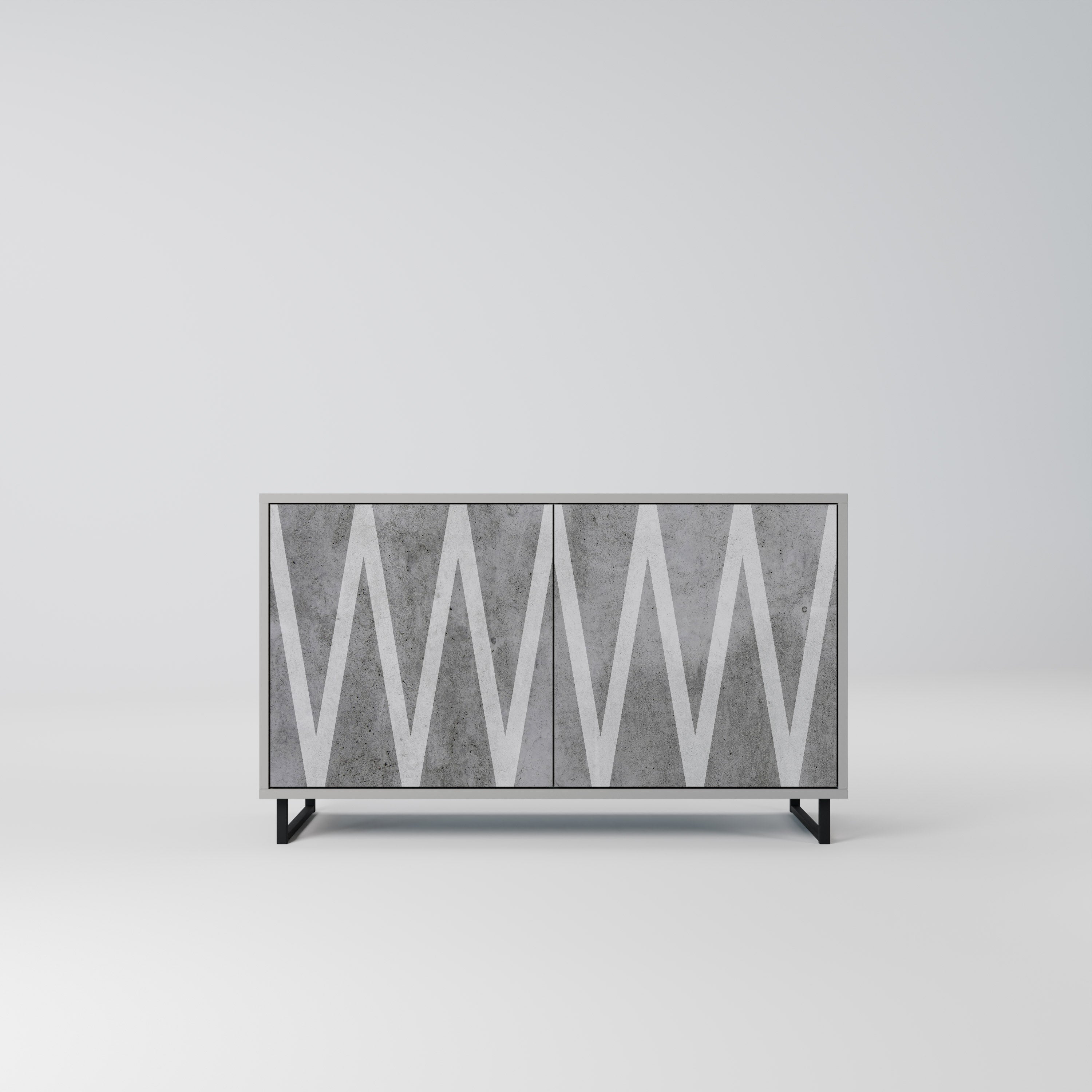 SOLID ZIG ZAG Komoda 2-drzwiowa korpus Szary