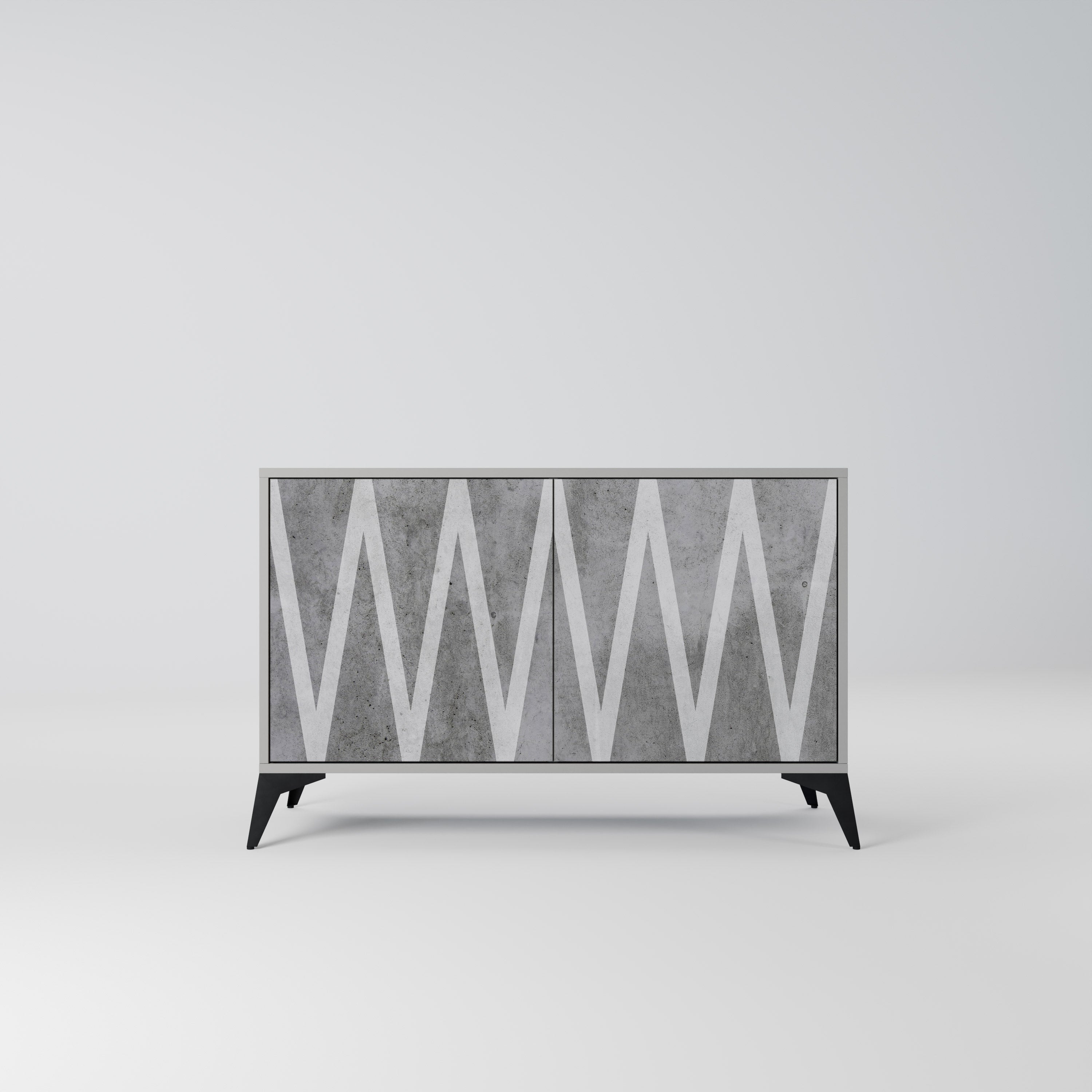 SOLID ZIG ZAG Komoda 2-drzwiowa korpus Szary