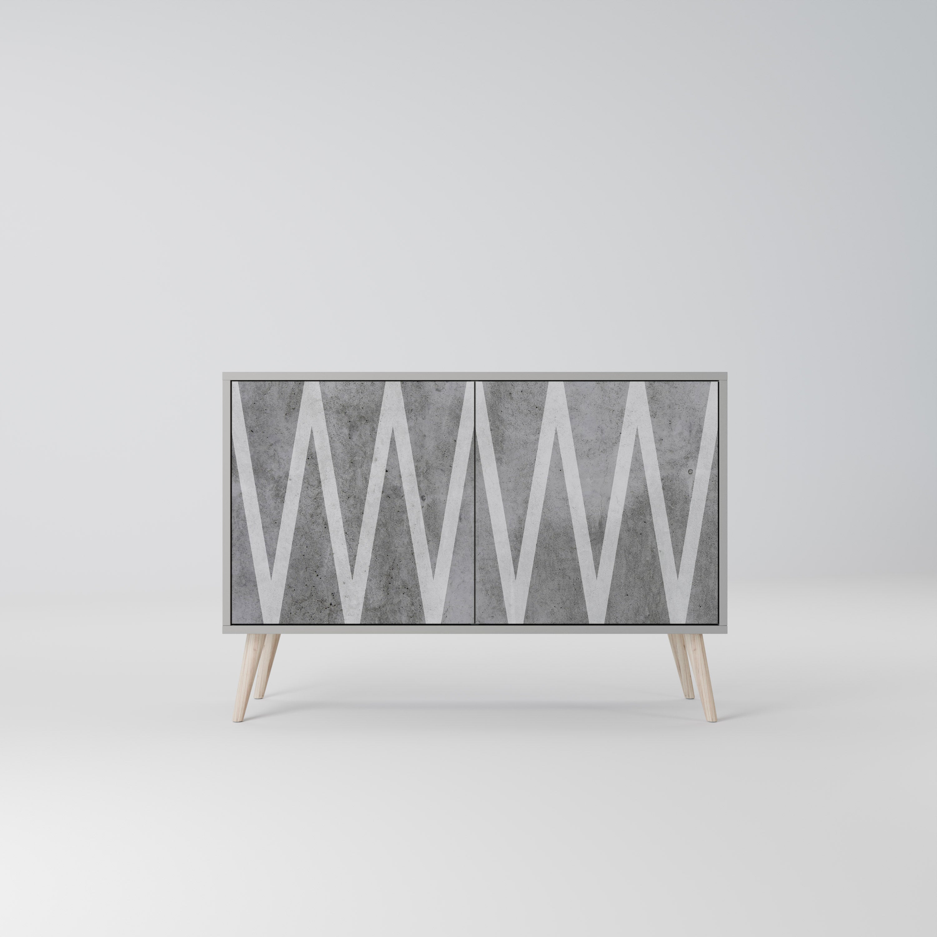 SOLID ZIG ZAG Komoda 2-drzwiowa korpus Szary