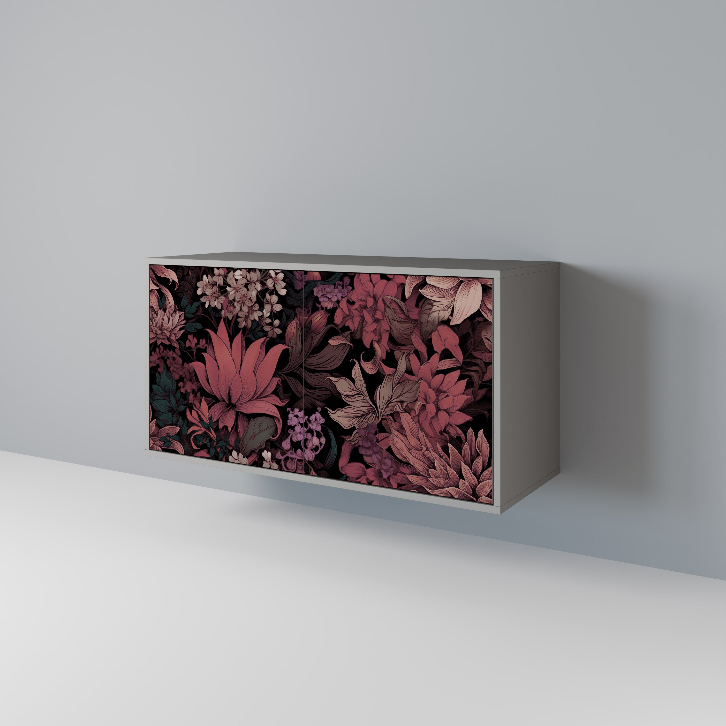 FLORAL WHISPER Komoda 2-drzwiowa korpus Szary