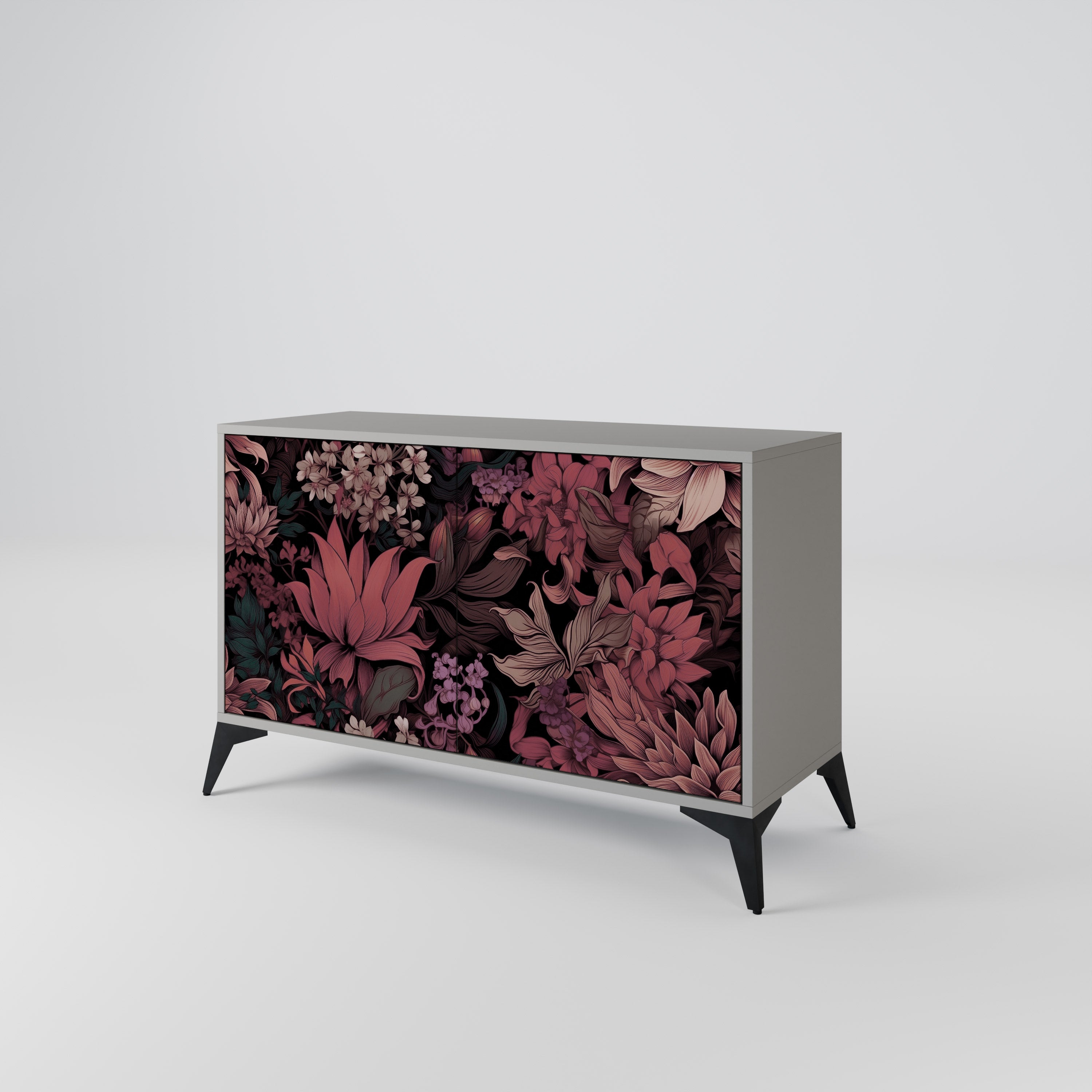 FLORAL WHISPER Komoda 2-drzwiowa korpus Szary