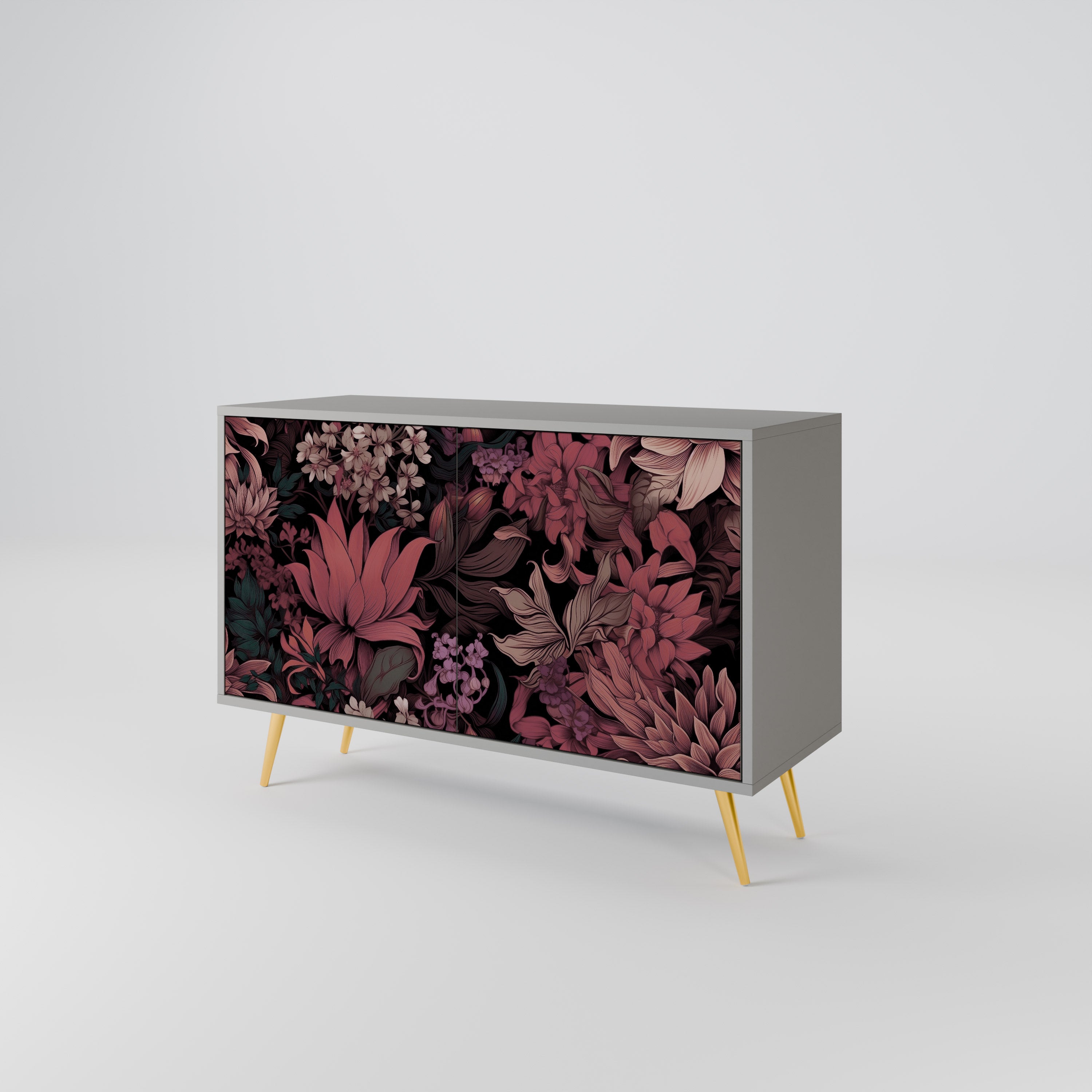 FLORAL WHISPER Komoda 2-drzwiowa korpus Szary