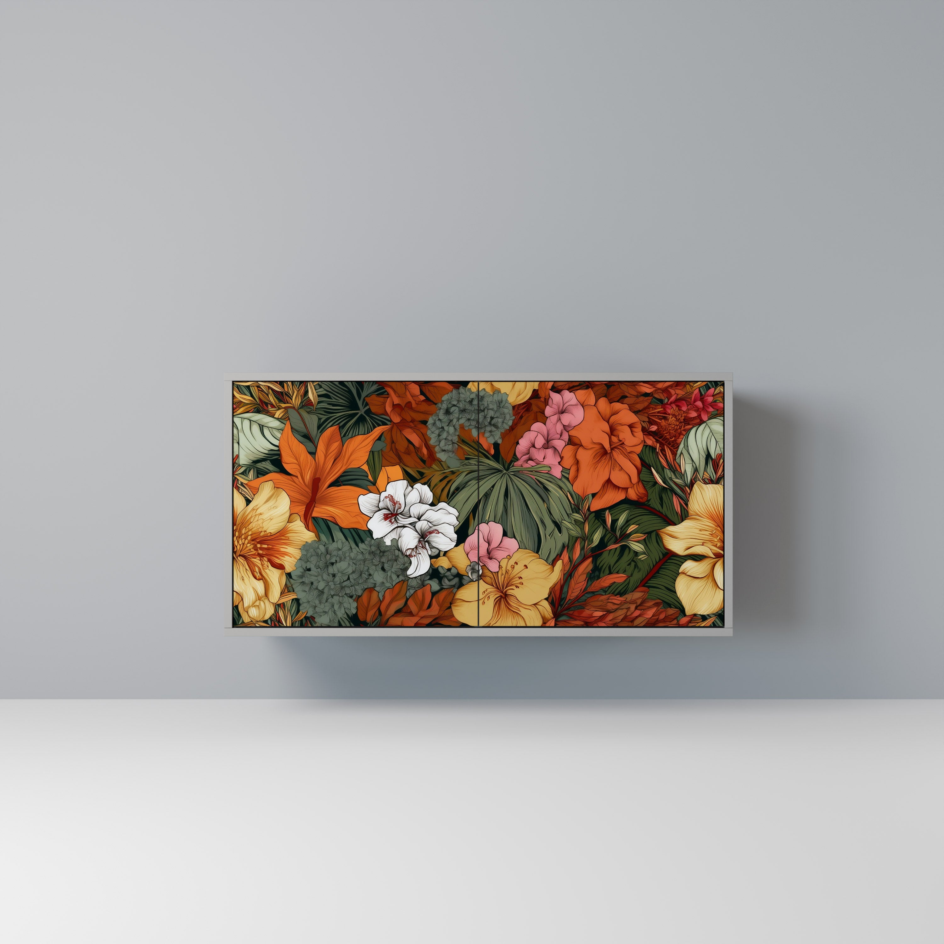 RADIANT FLORA Komoda 2-drzwiowa korpus Szary