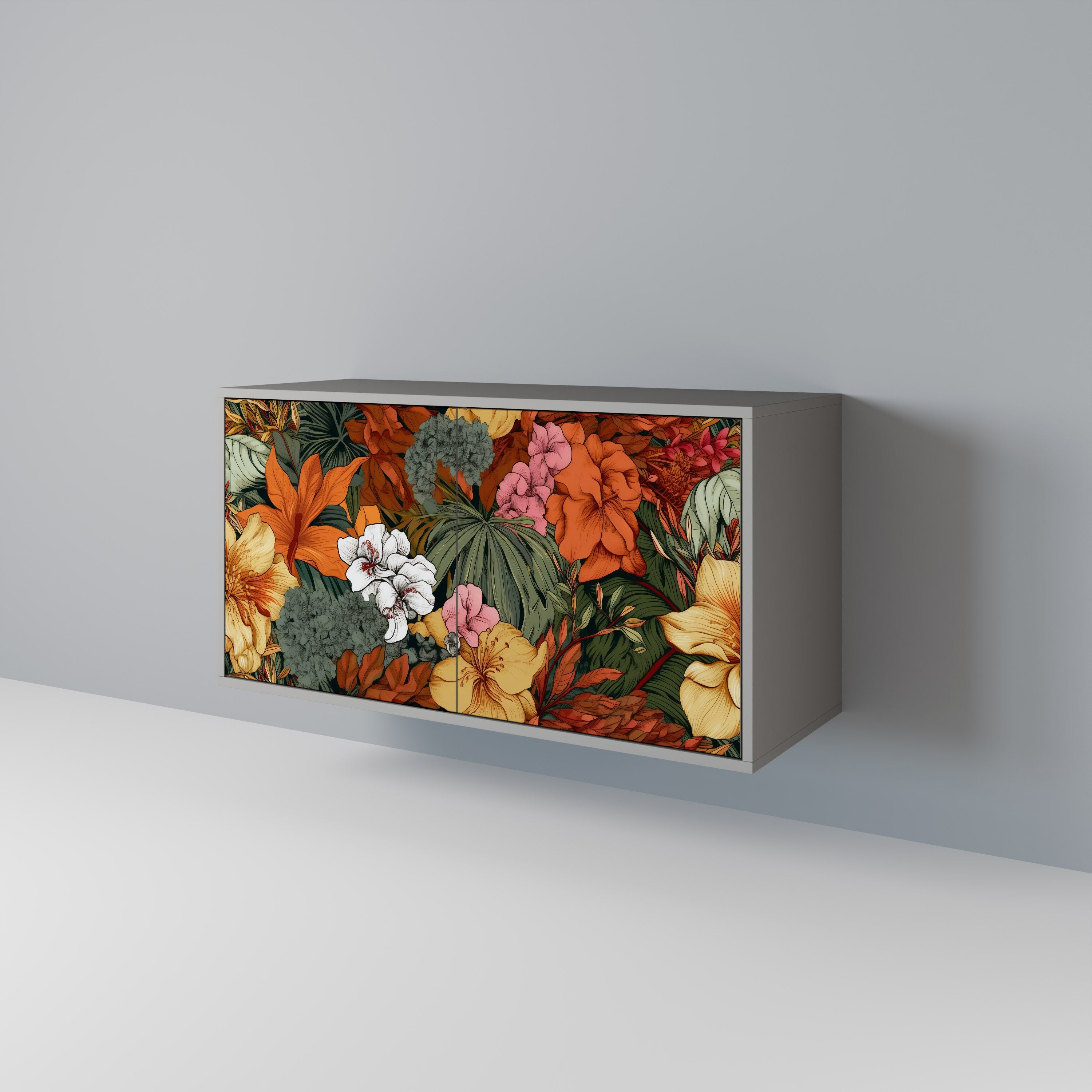 RADIANT FLORA Komoda 2-drzwiowa korpus Szary