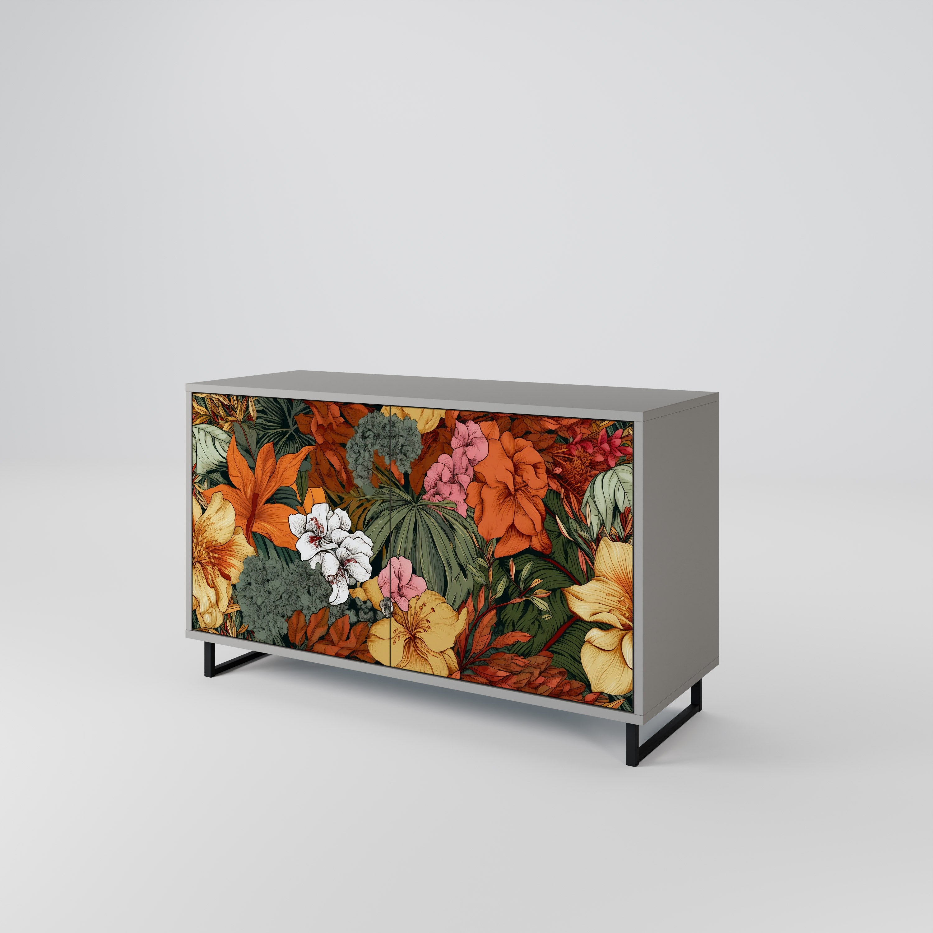 RADIANT FLORA Komoda 2-drzwiowa korpus Szary