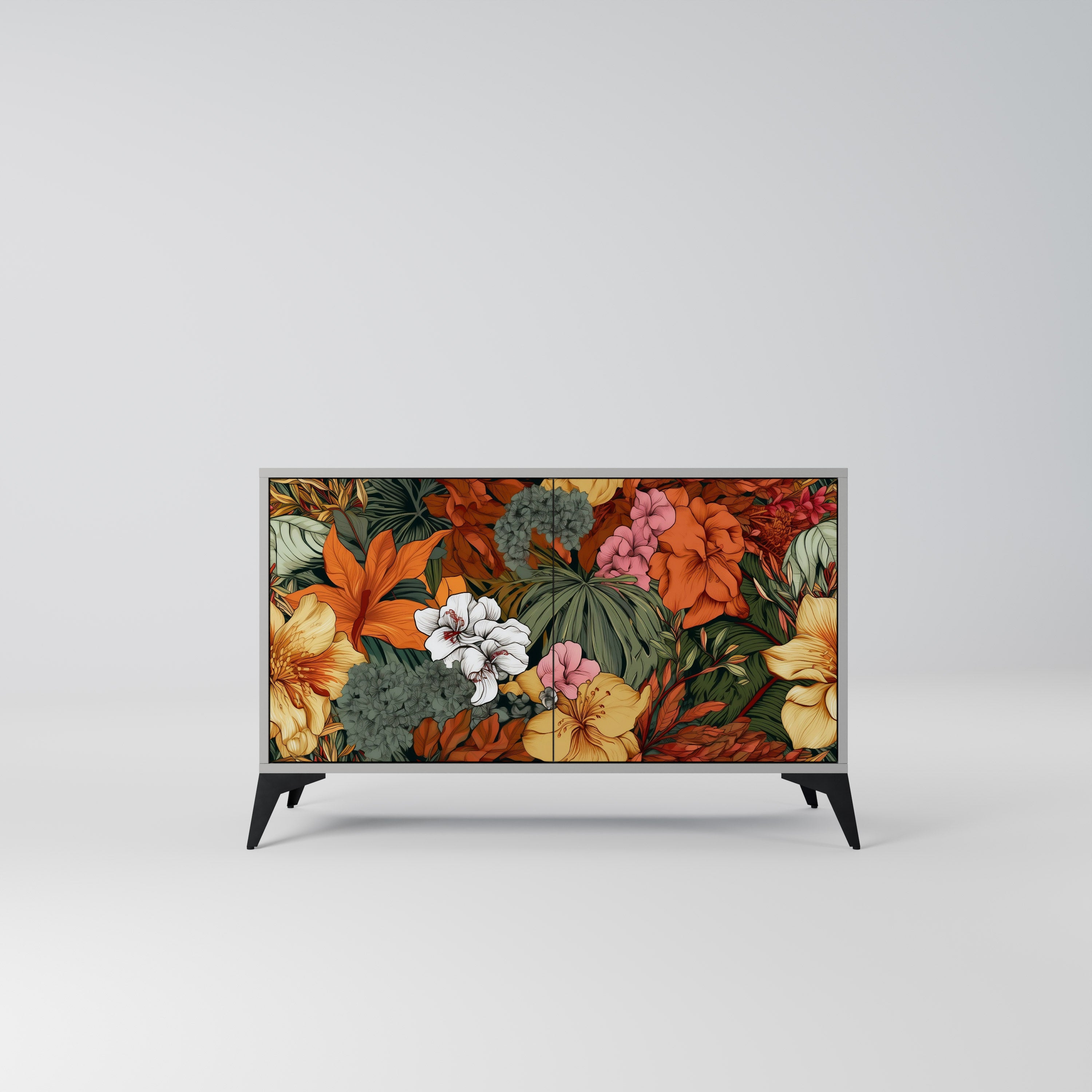 RADIANT FLORA Komoda 2-drzwiowa korpus Szary