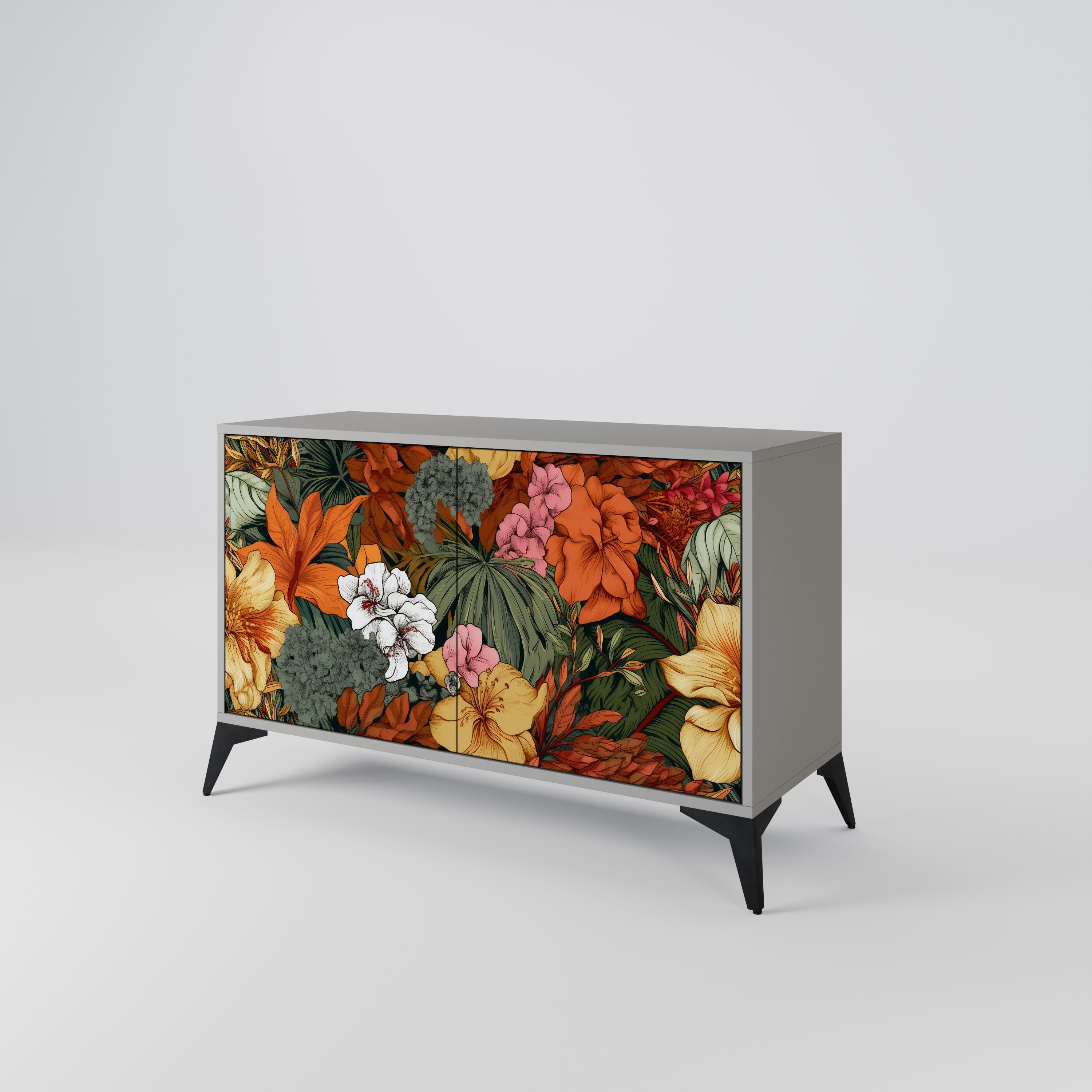 RADIANT FLORA Komoda 2-drzwiowa korpus Szary