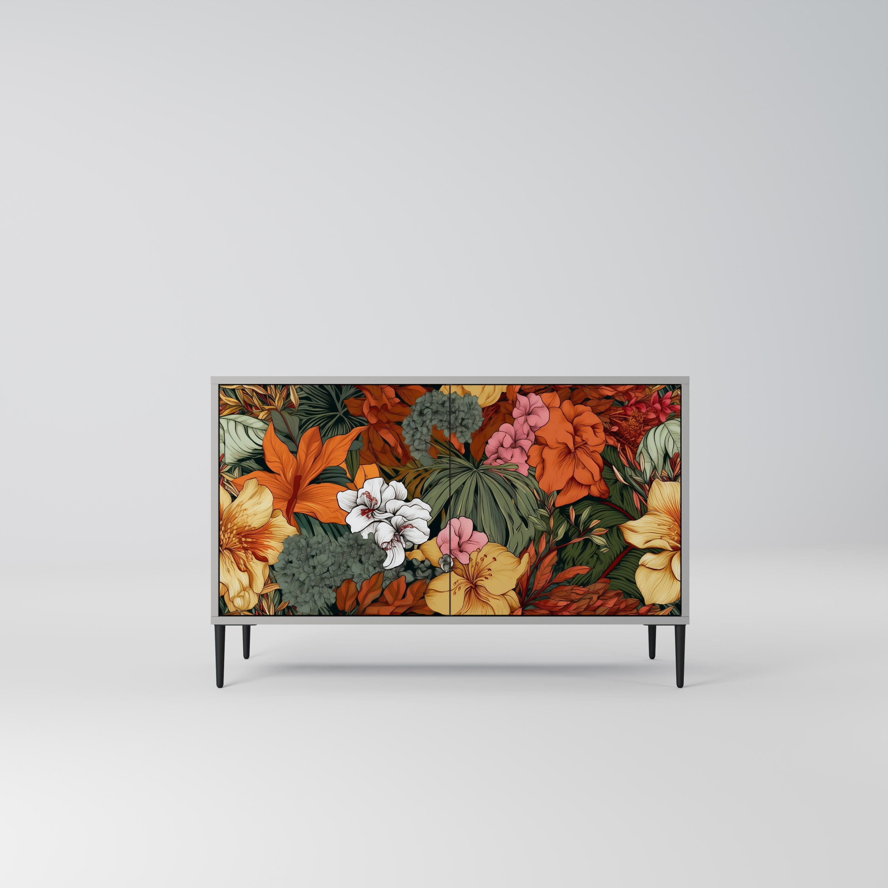 RADIANT FLORA Komoda 2-drzwiowa korpus Szary