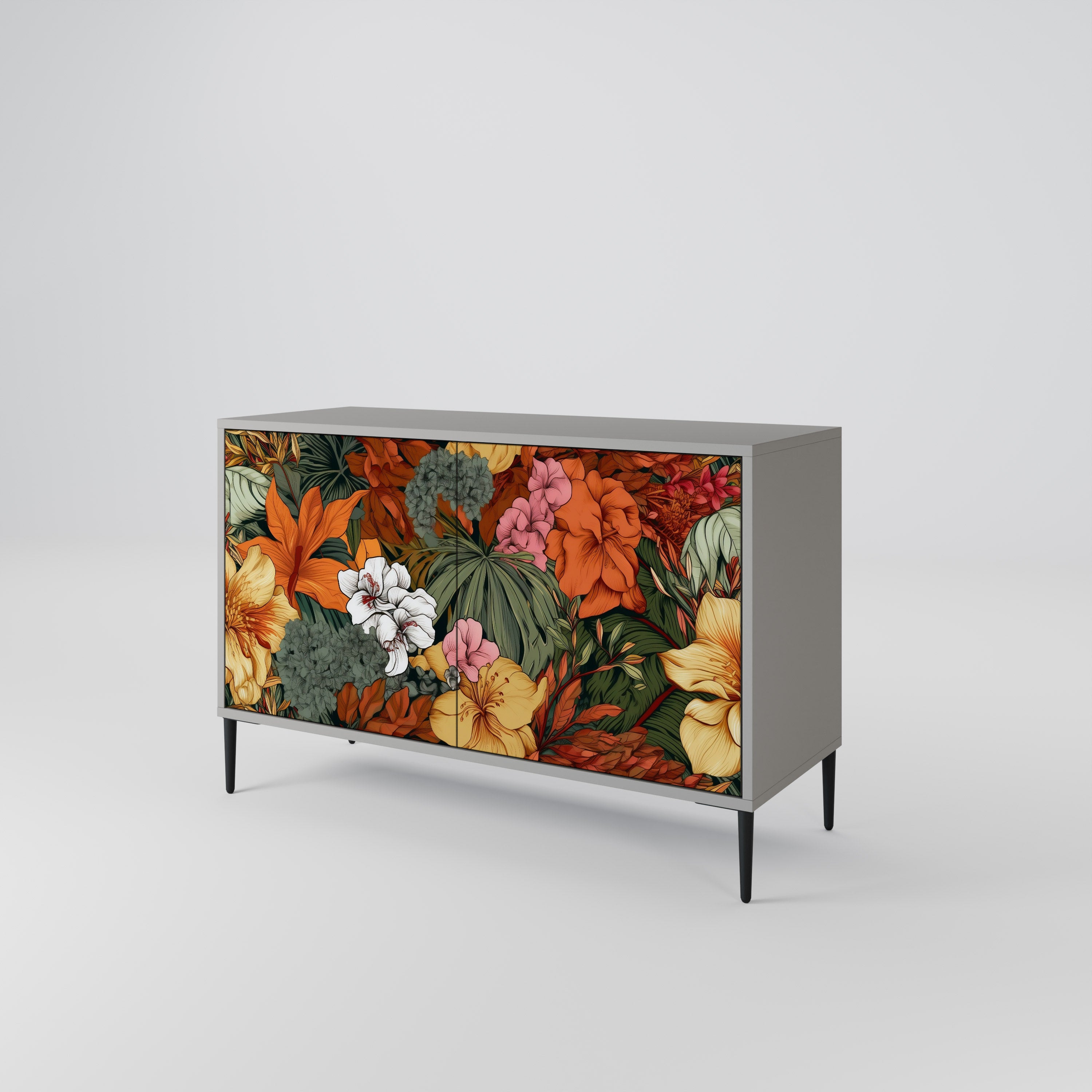 RADIANT FLORA Komoda 2-drzwiowa korpus Szary