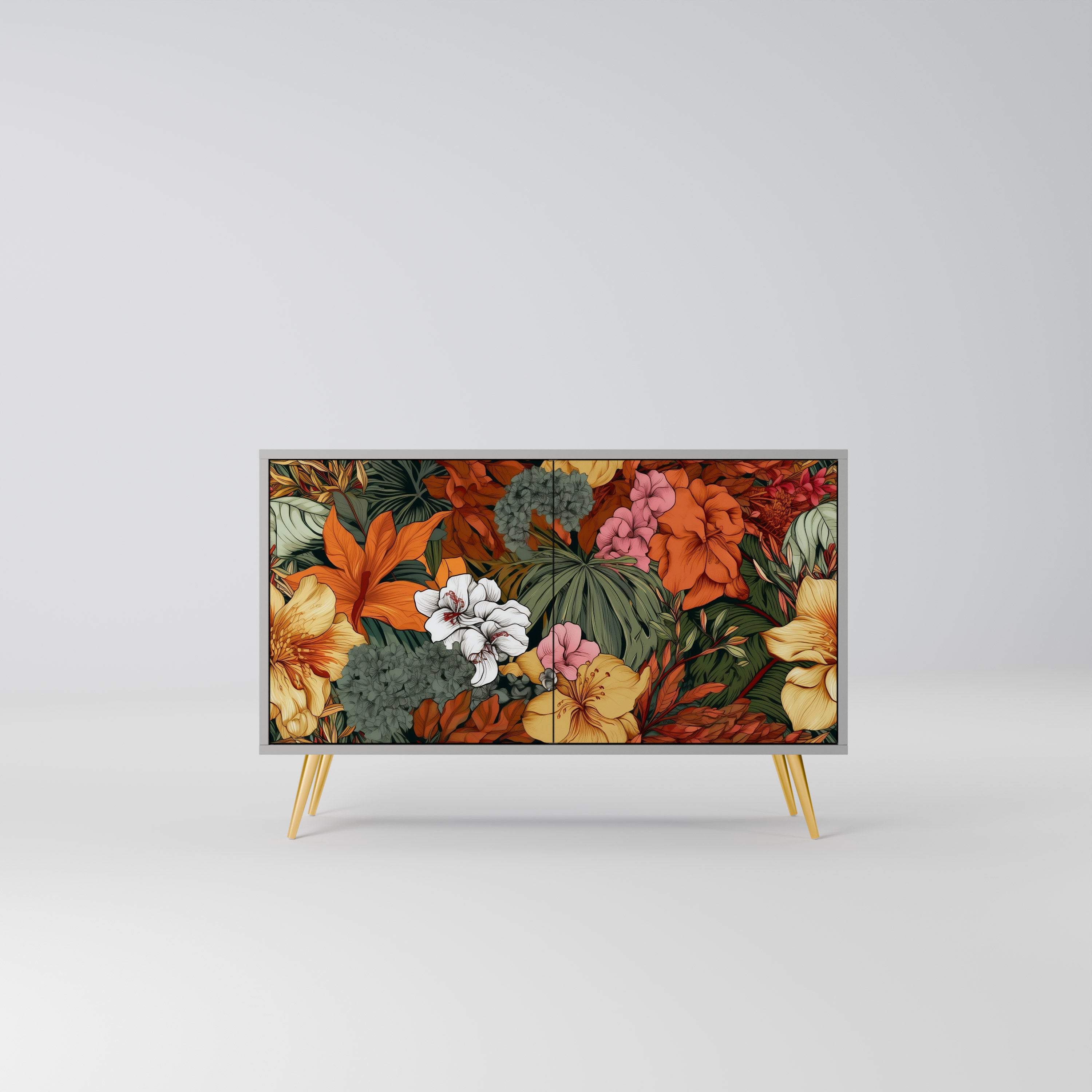 RADIANT FLORA Komoda 2-drzwiowa korpus Szary