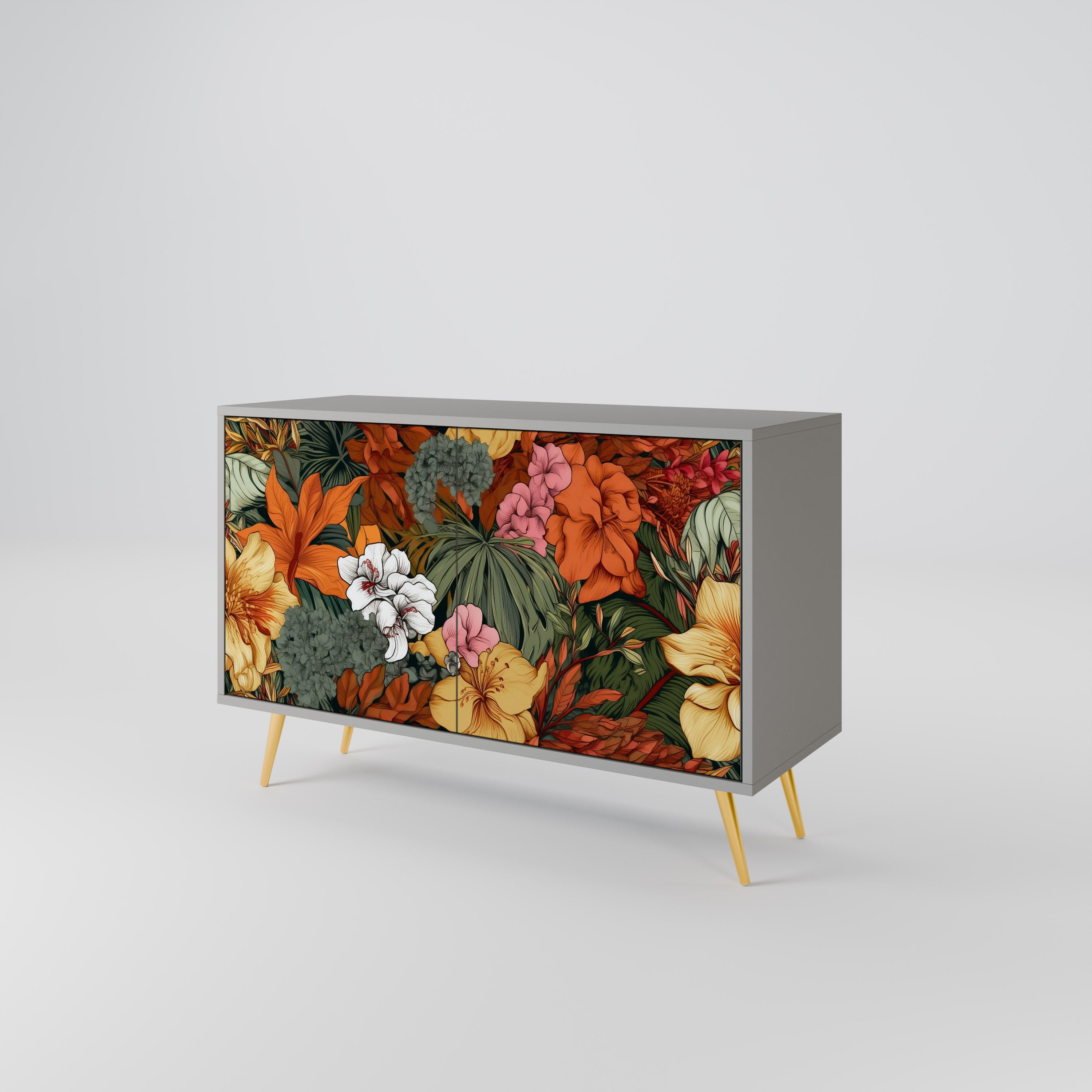 RADIANT FLORA Komoda 2-drzwiowa korpus Szary